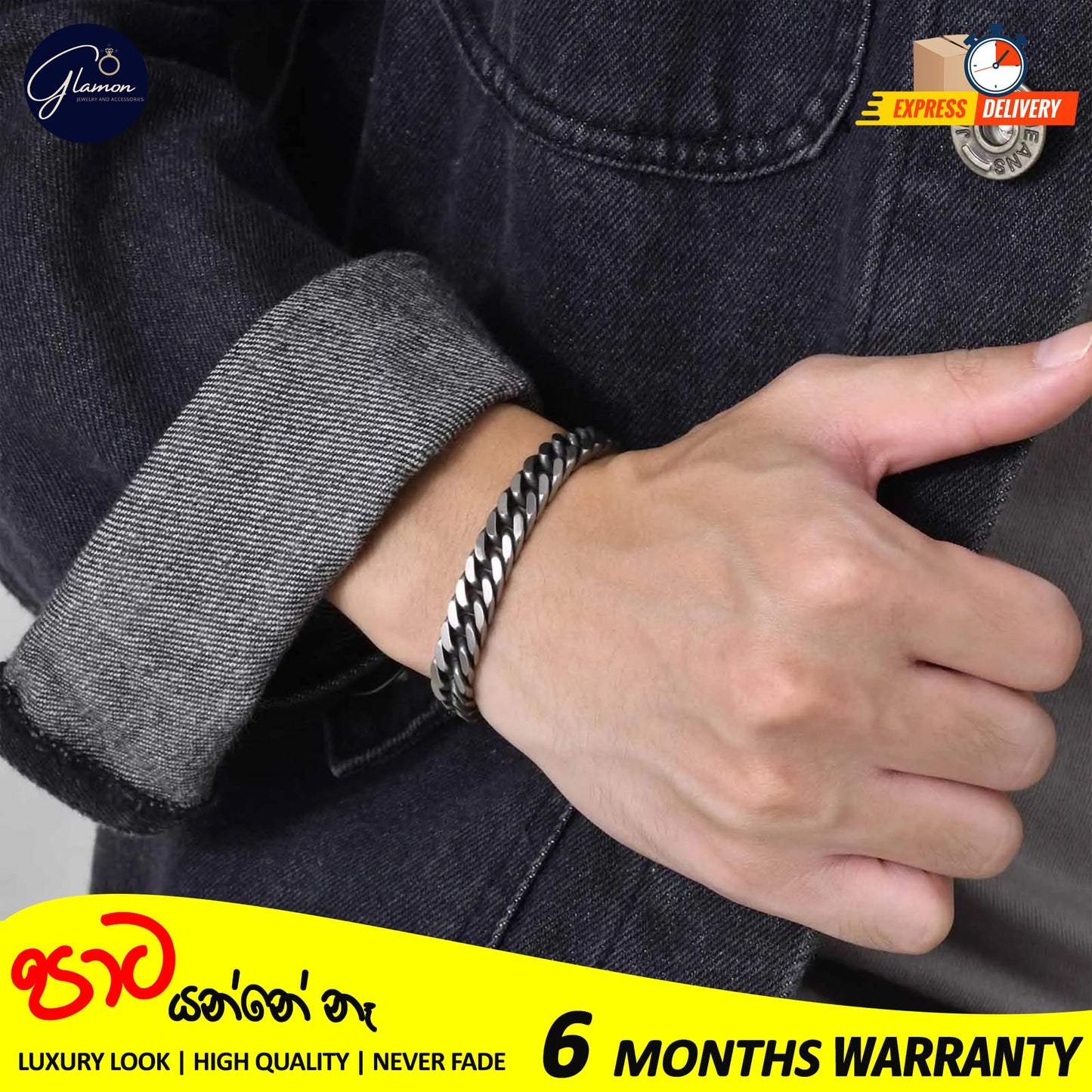 Glamon 8mm High quality Never Fade Waterproof Bracelet For Men