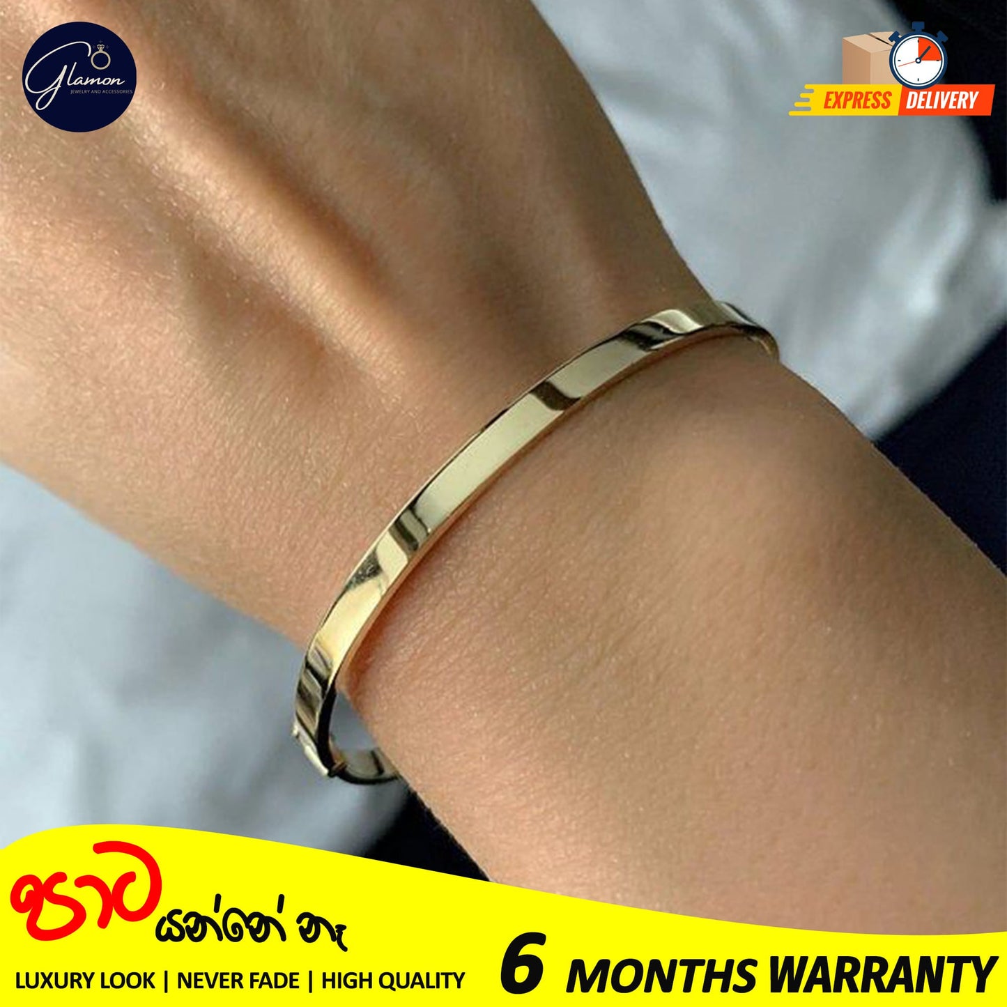High Polished Plain Gold Bangle For Women Men Stainless Steel