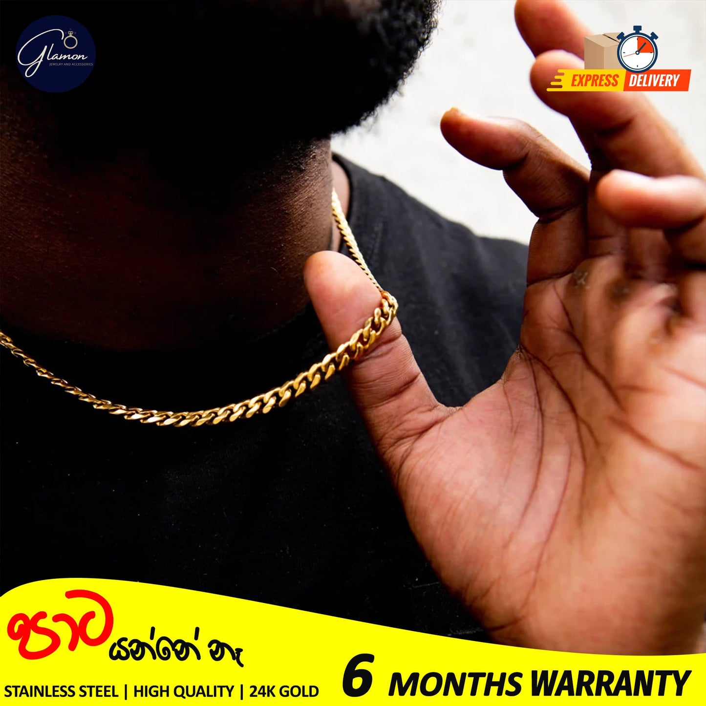 Cuban Link Chain Necklace Waterproof Stainless Steel Gold Color