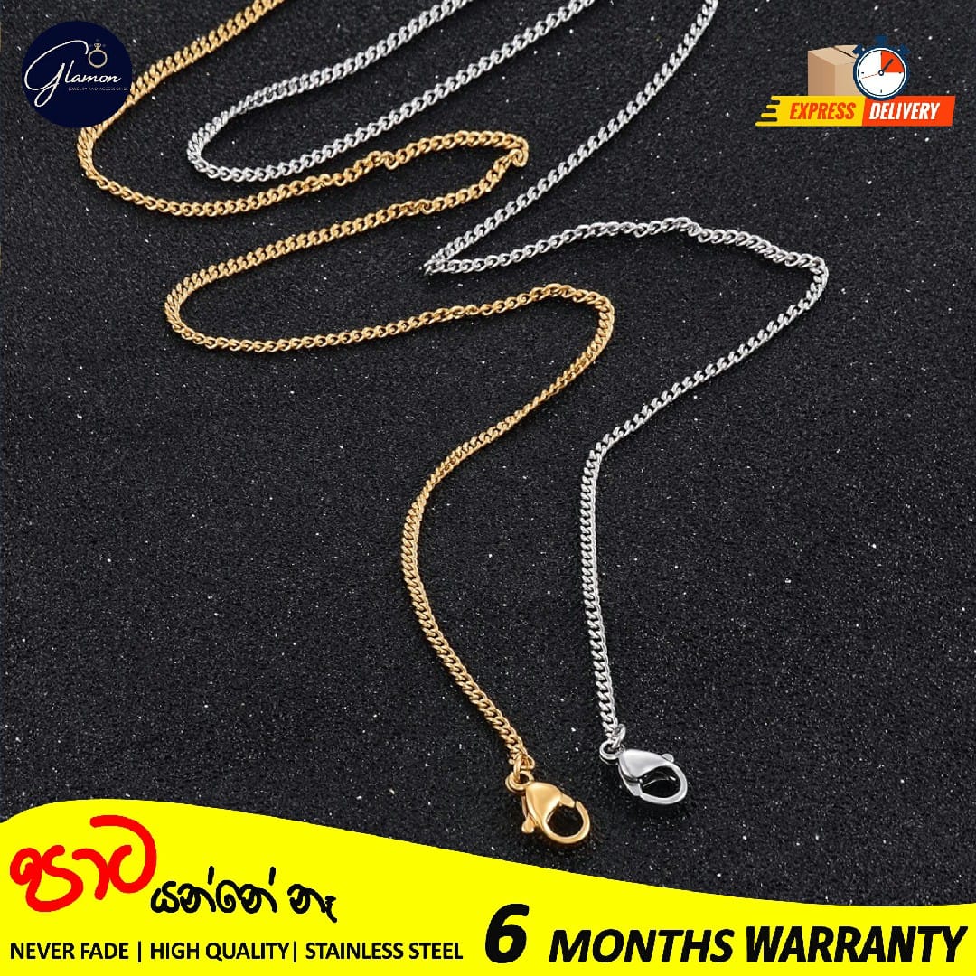 2mm Stainless Steel Cuban Link Chain Necklace for Men and Women High Quality Silver/Gold chain for men necklace