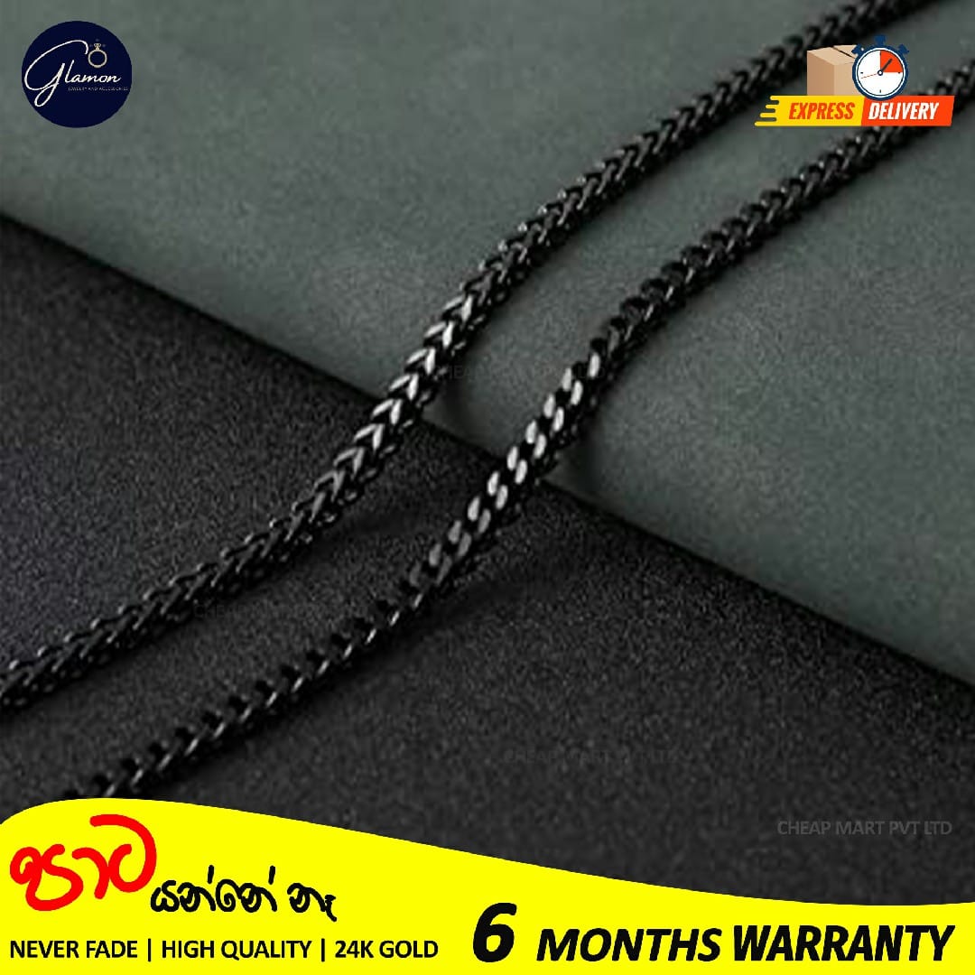 Diamond cut franco chain 3mm Thick Stainless Steel Necklace for men women Gold/Silver/Black chain
