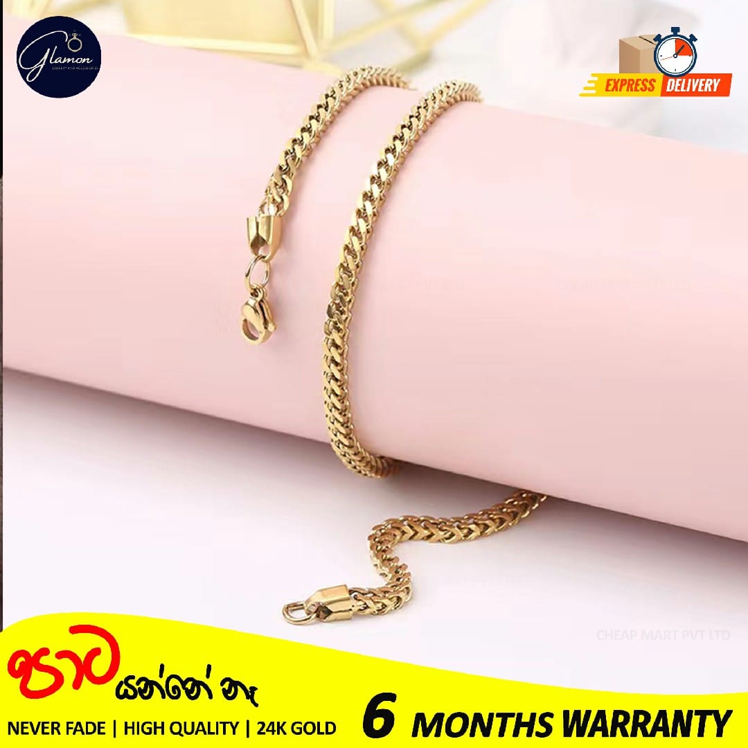 Diamond cut franco chain 3mm Thick Stainless Steel Necklace for men women Gold/Silver/Black chain