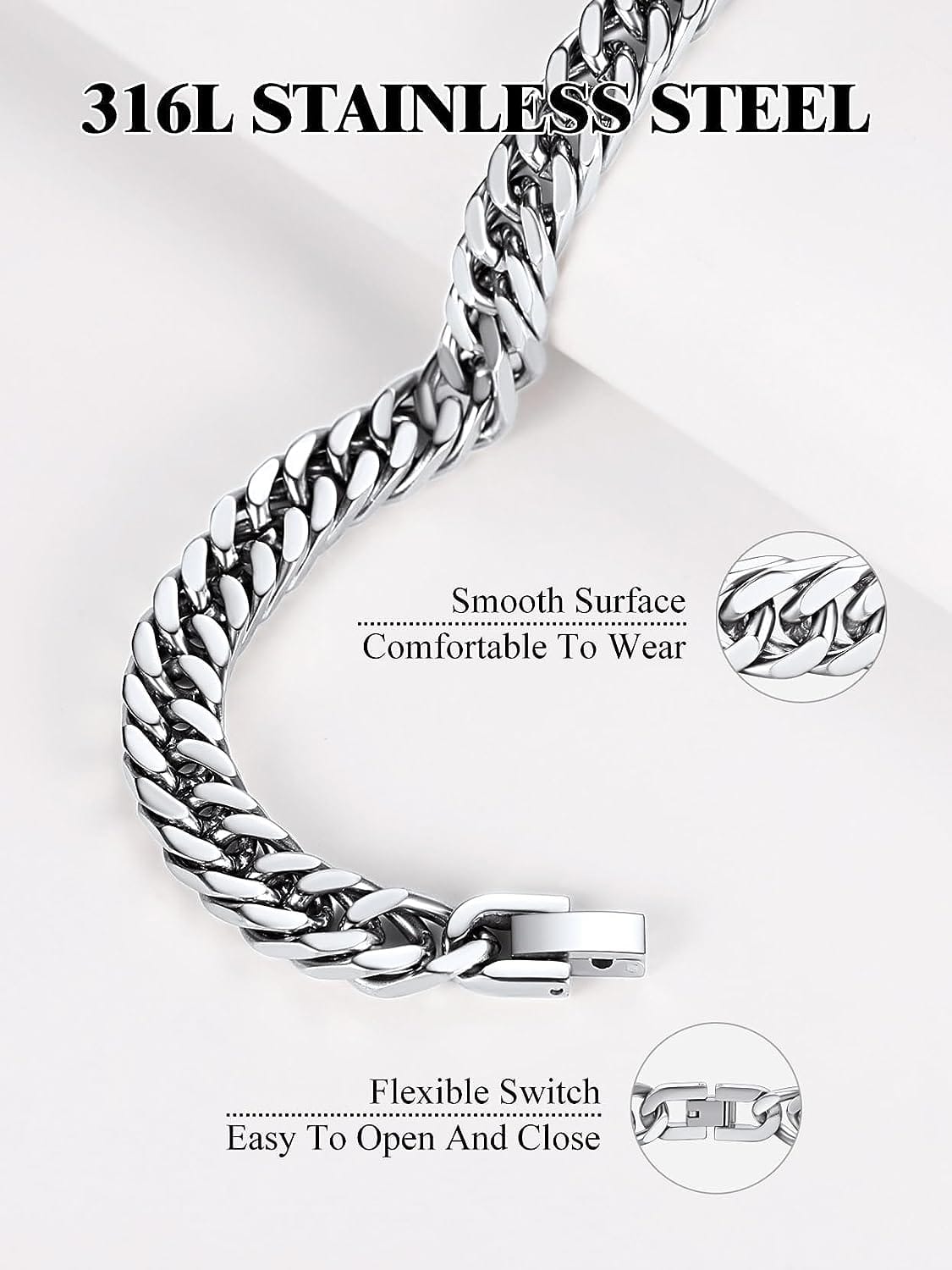 Glamon 8mm High quality Never Fade Waterproof Bracelet For Men
