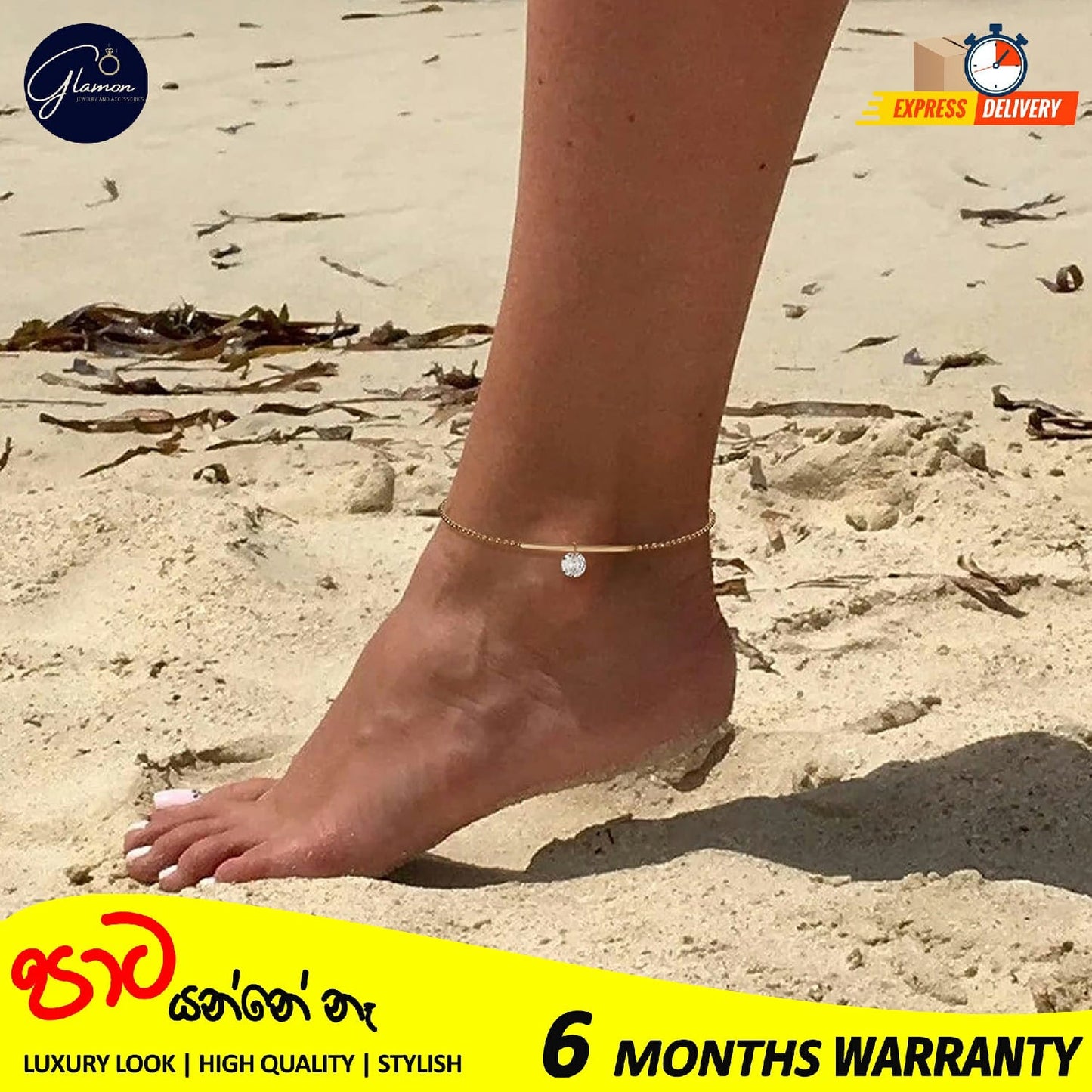 Luxury Design High-End Jewelery Zircon Ankle Charm Gold Plated Ankle Bracelets for Women Stainless Steel Beaded Leg Chain Girls Beach Accessories