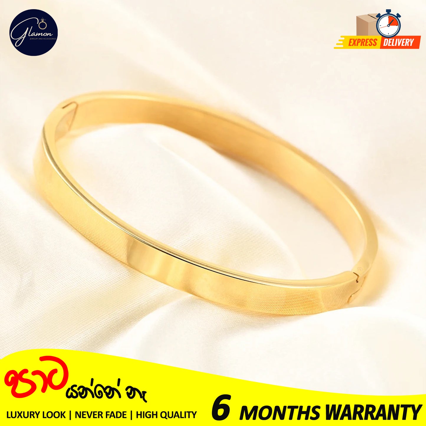 High Polished Plain Gold Bangle For Women Men Stainless Steel