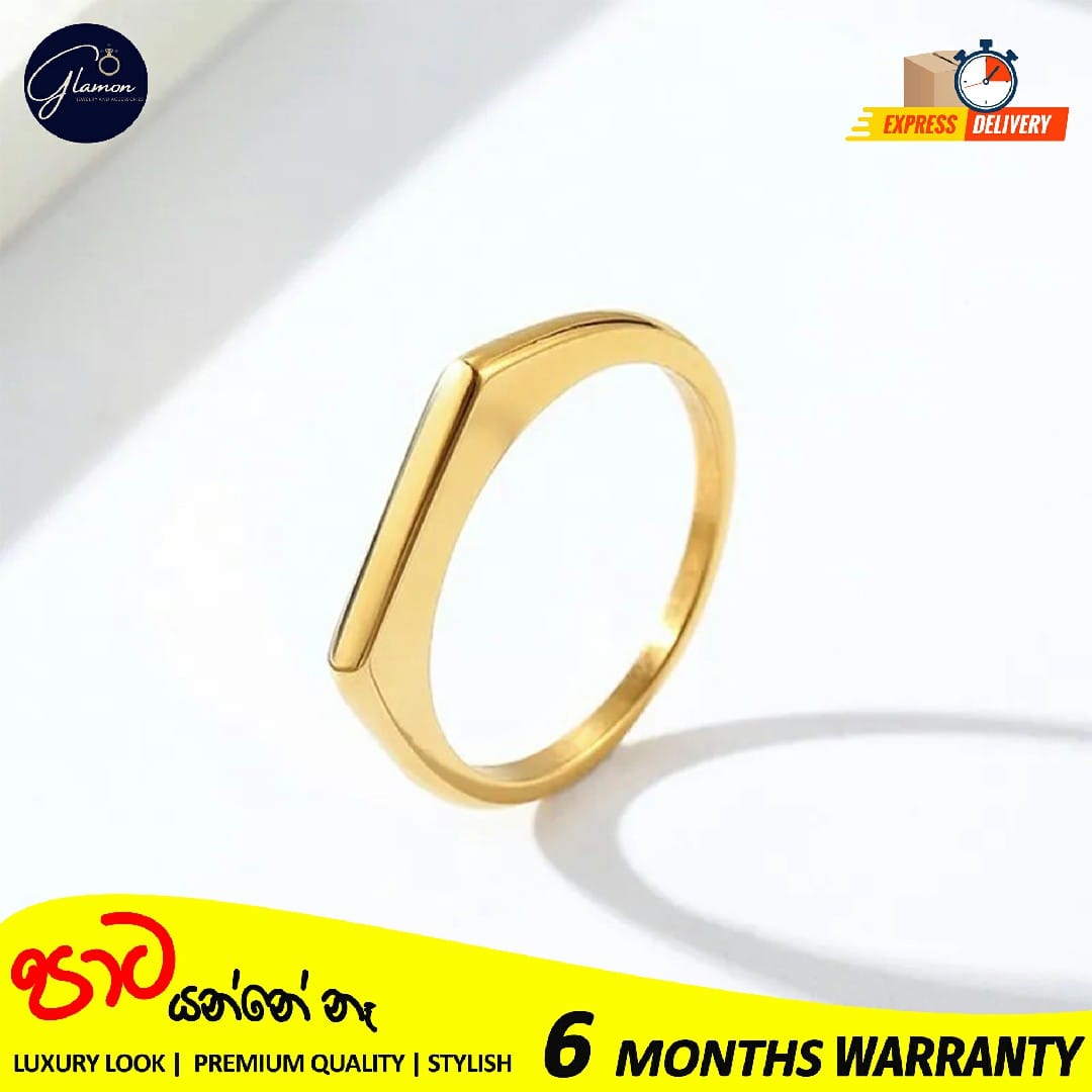 Glamon Premium Quality Simple and Classic Plain Polished Ring Horizontal Strip Stainless Steel Rings for Girls