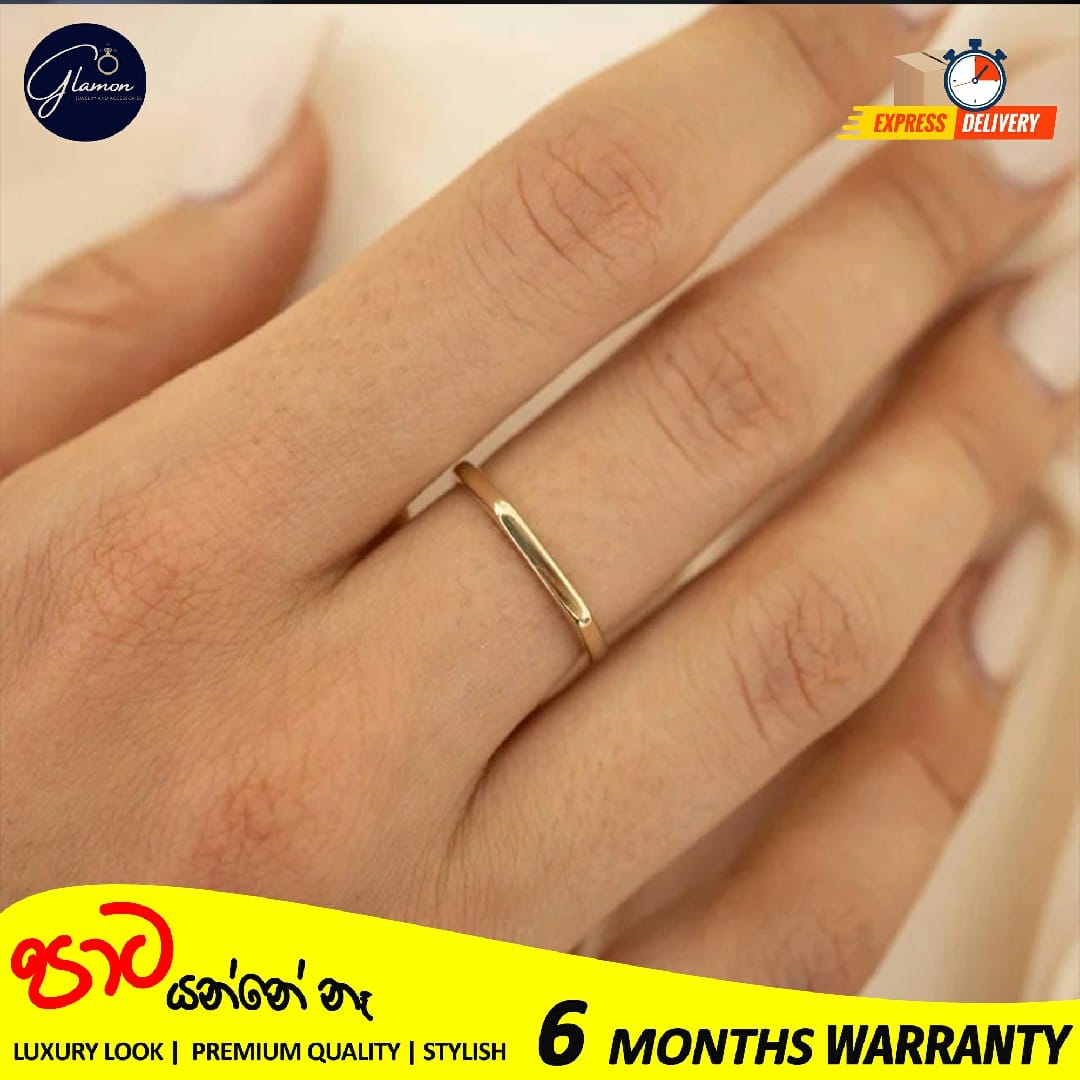 Glamon Premium Quality Simple and Classic Plain Polished Ring Horizontal Strip Stainless Steel Rings for Girls