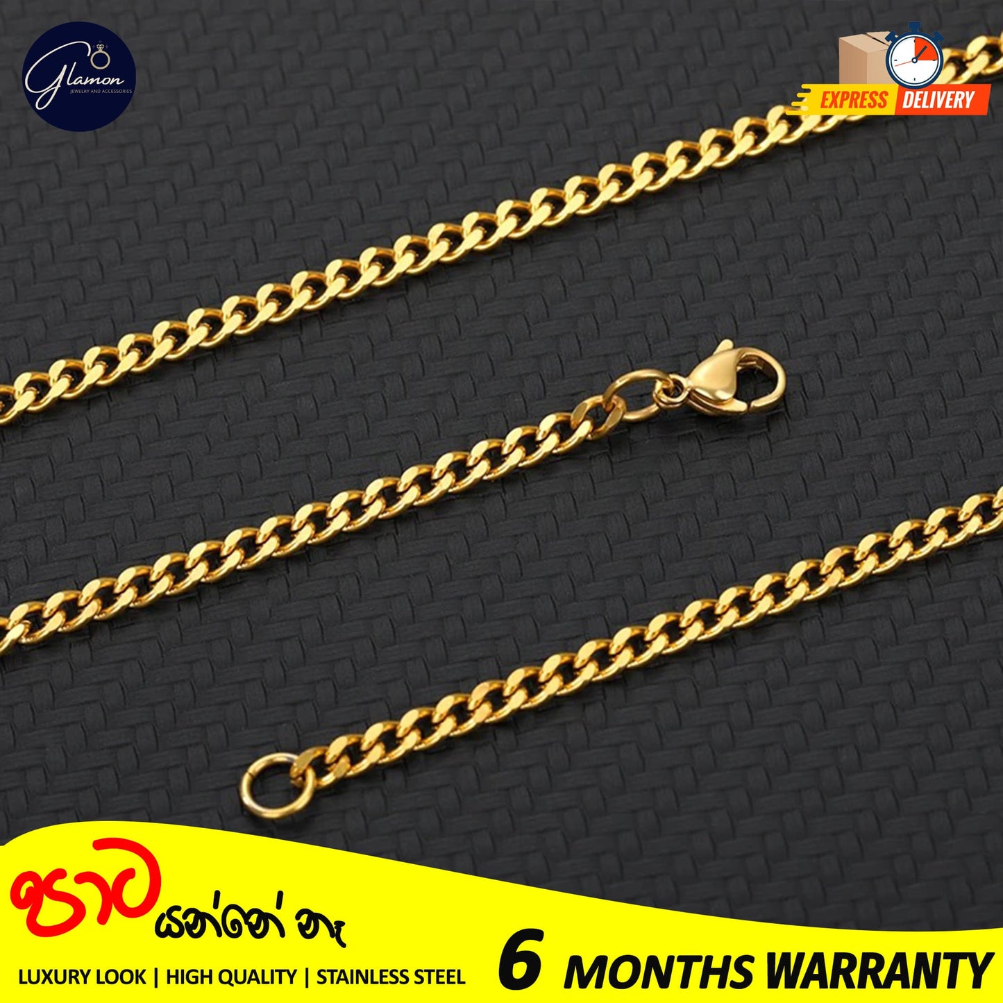3mm Stainless Steel High Quality Gold Color Cuban Link Chain Necklace For Men Women Waterproof Boys Chain