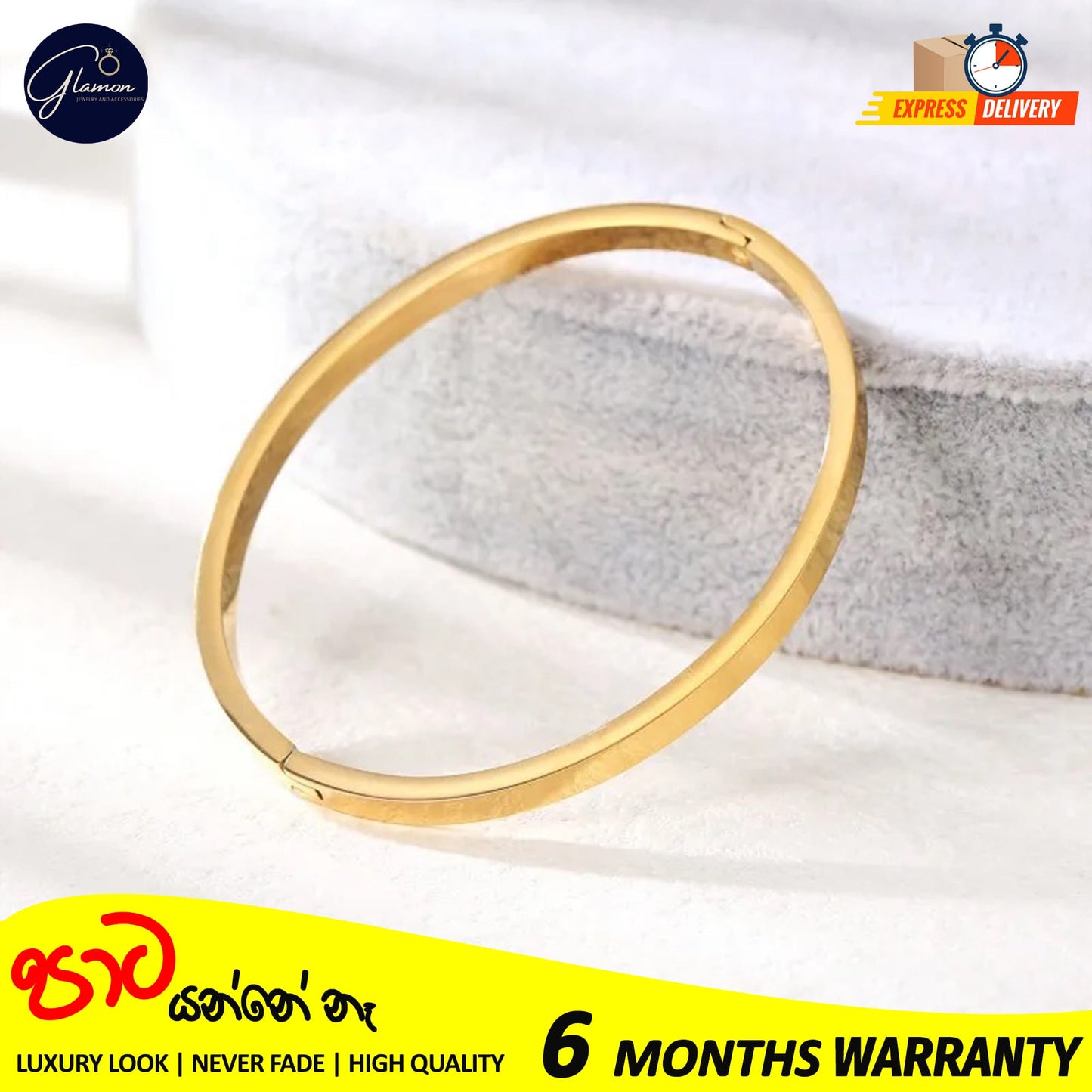 High Polished Plain Gold Bangle For Women Men Stainless Steel