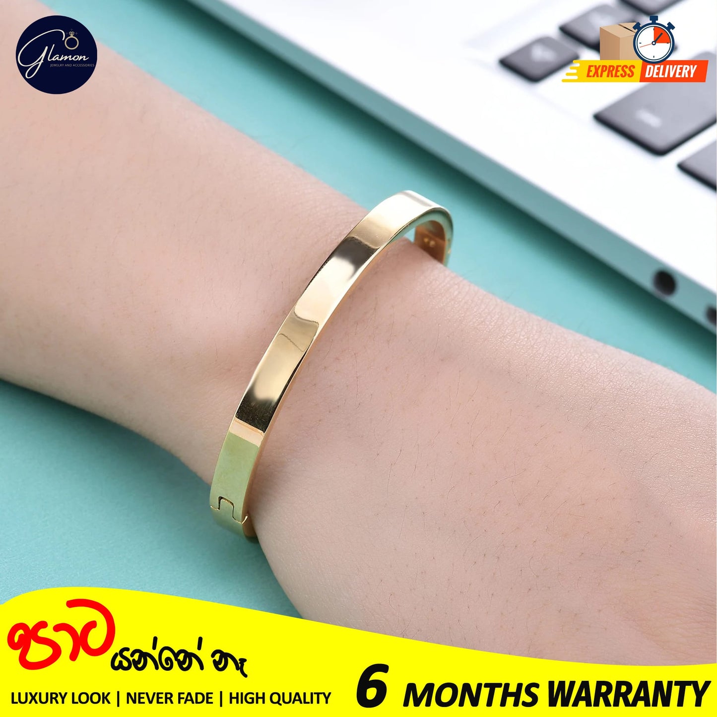 High Polished Plain Gold Bangle For Women Men Stainless Steel