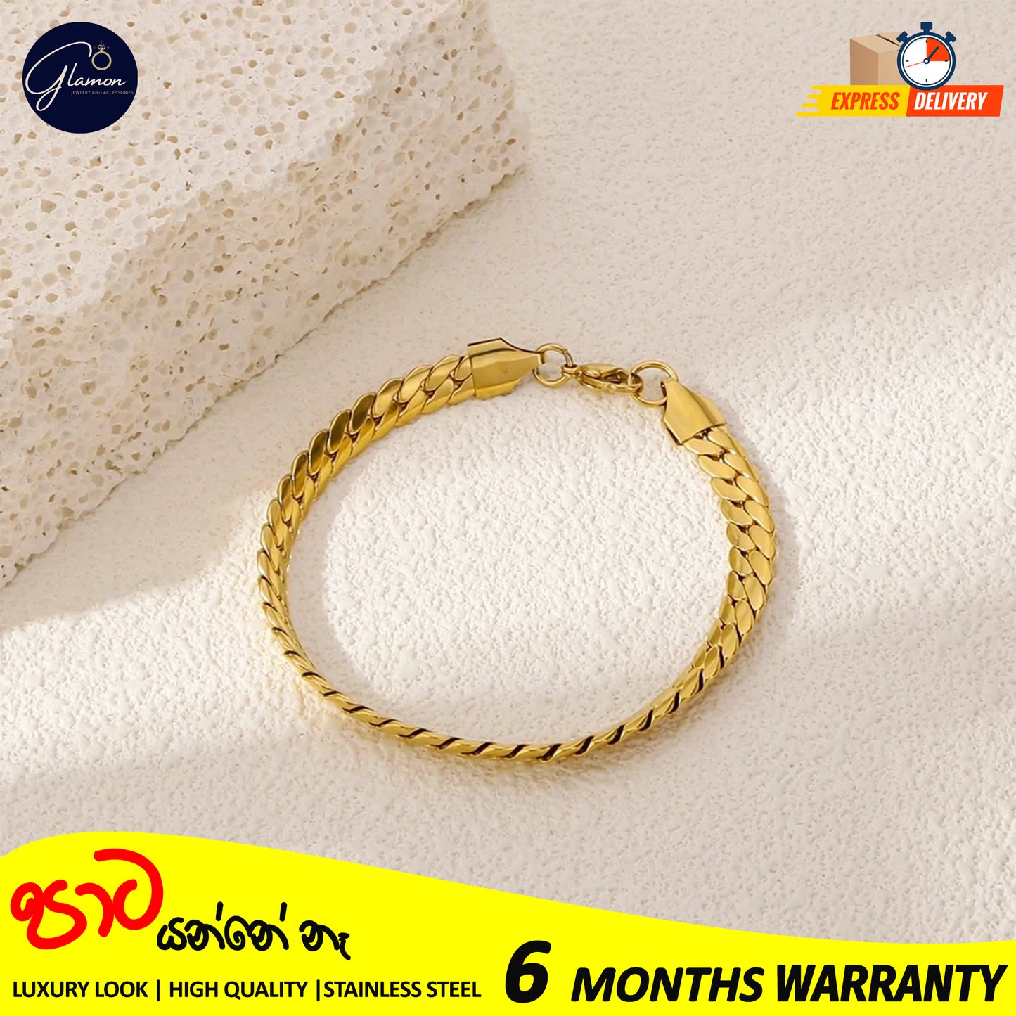 Full Sideways Stamped Stainless Steel Gold Plated Bracelet For Men High Quality