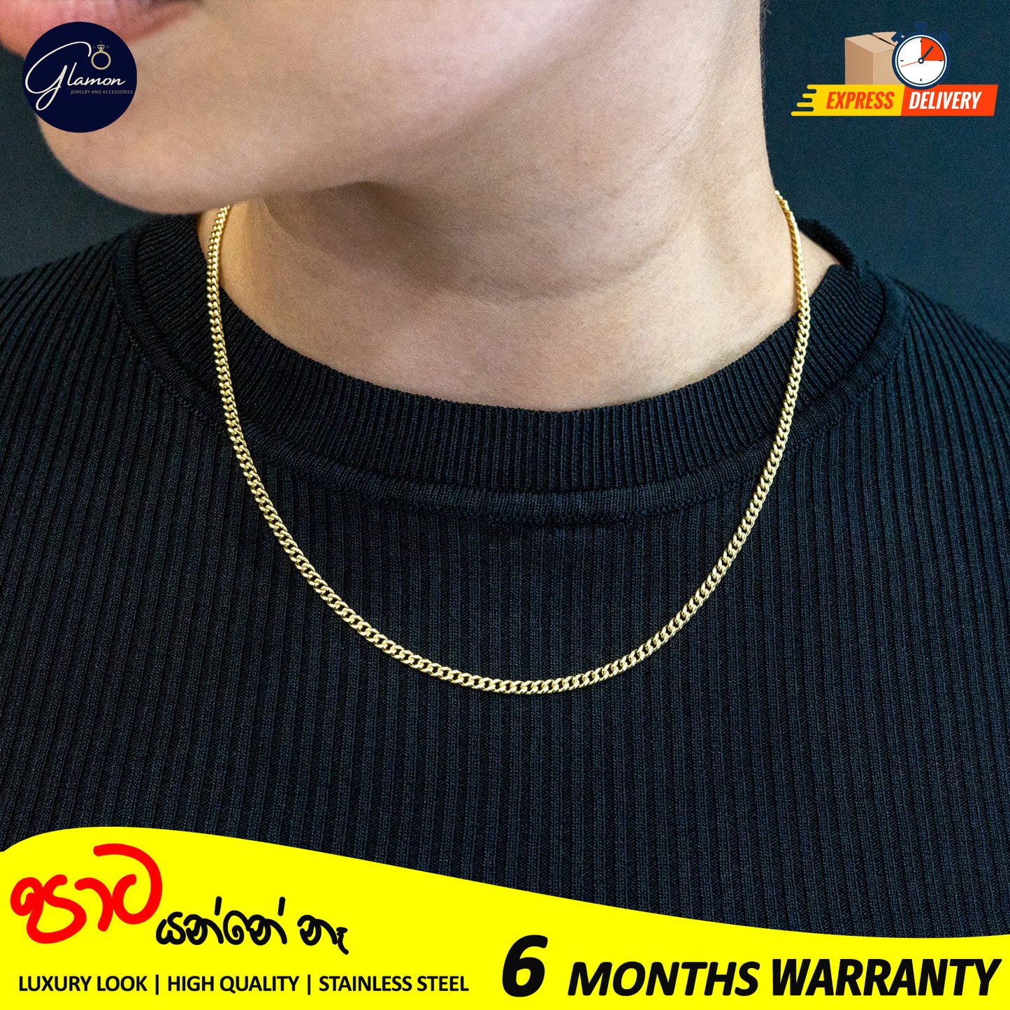 3mm Stainless Steel High Quality Gold Color Cuban Link Chain Necklace For Men Women Waterproof Boys Chain