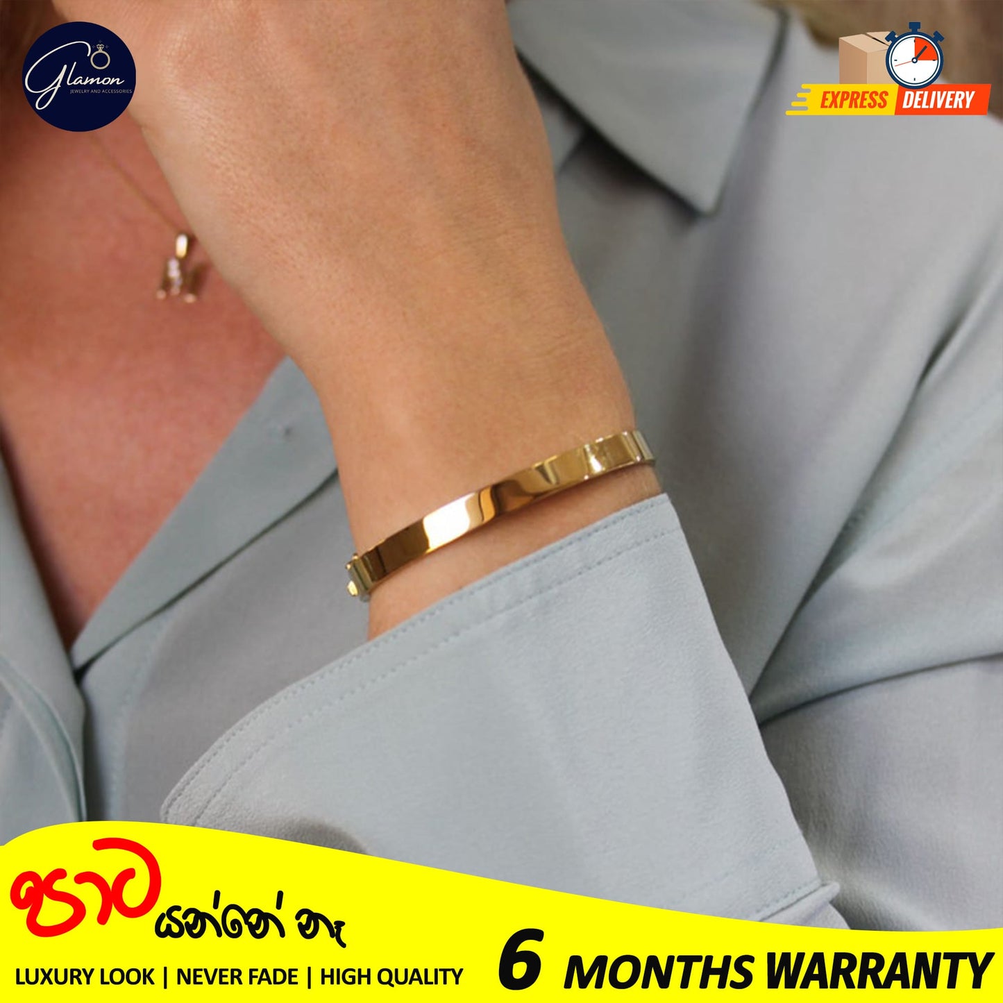 High Polished Plain Gold Bangle For Women Men Stainless Steel