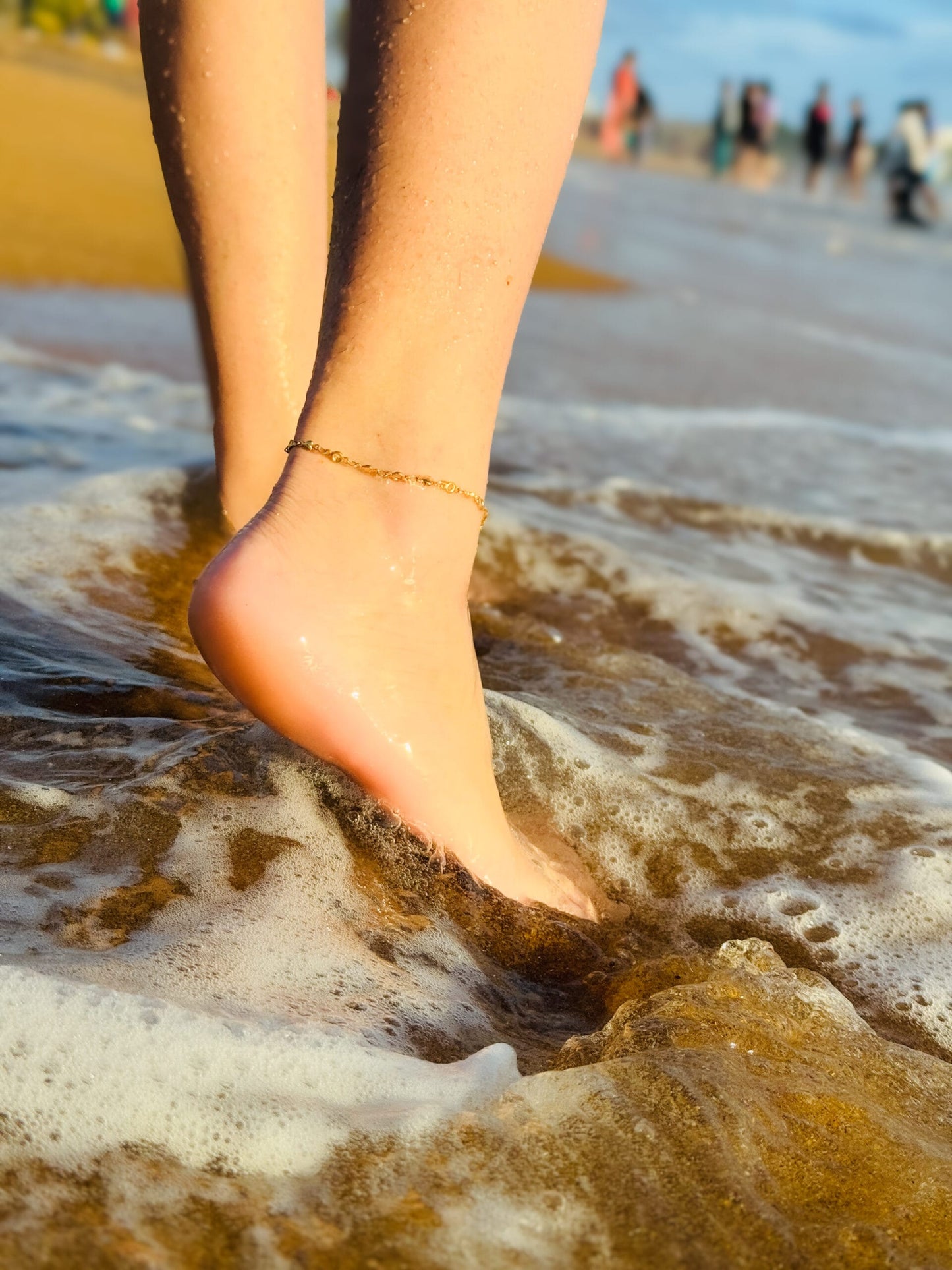 Glamon Heart Glow Anklet Waterproof High Quality Ankle Bracelet Leg Chain For Girls