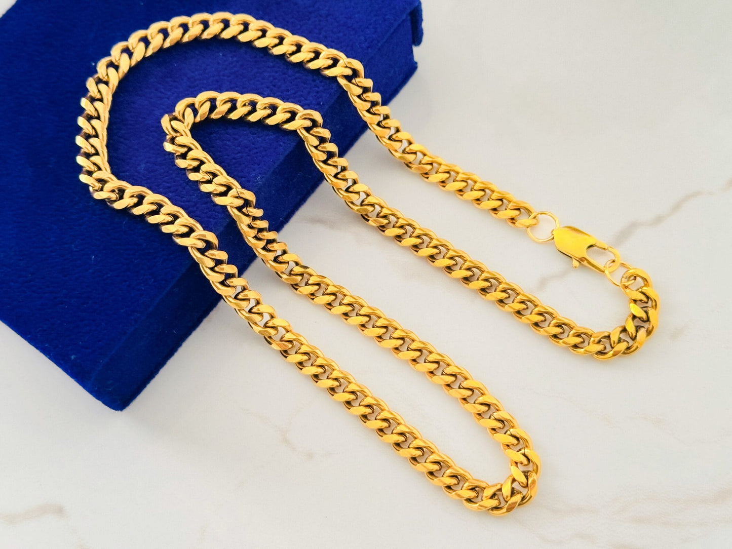 Glamon New High Polished Premium Quality Cuban Link Chain Necklace For Men and Women
