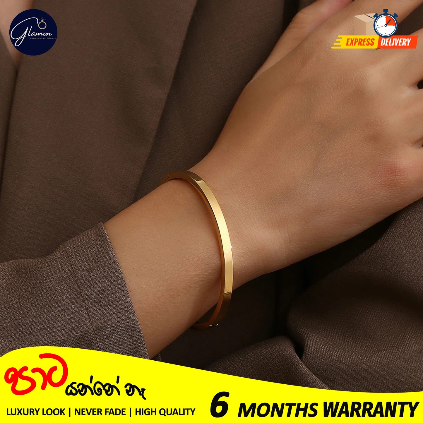 High Polished Plain Gold Bangle For Women Men Stainless Steel