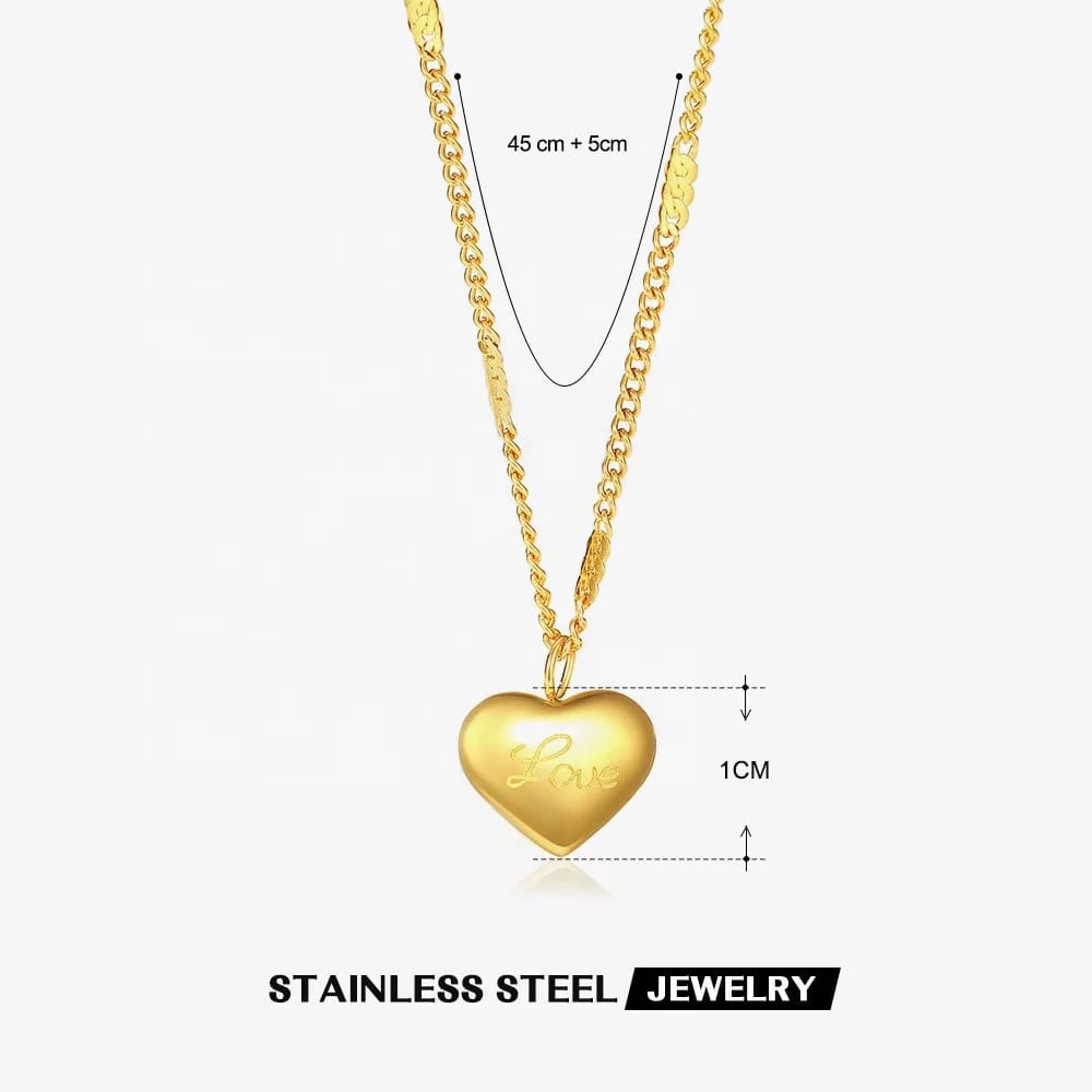 Stainless Steel Love Heart Necklaces For Women Chokers trend Fashion Party Gift Jewelry
