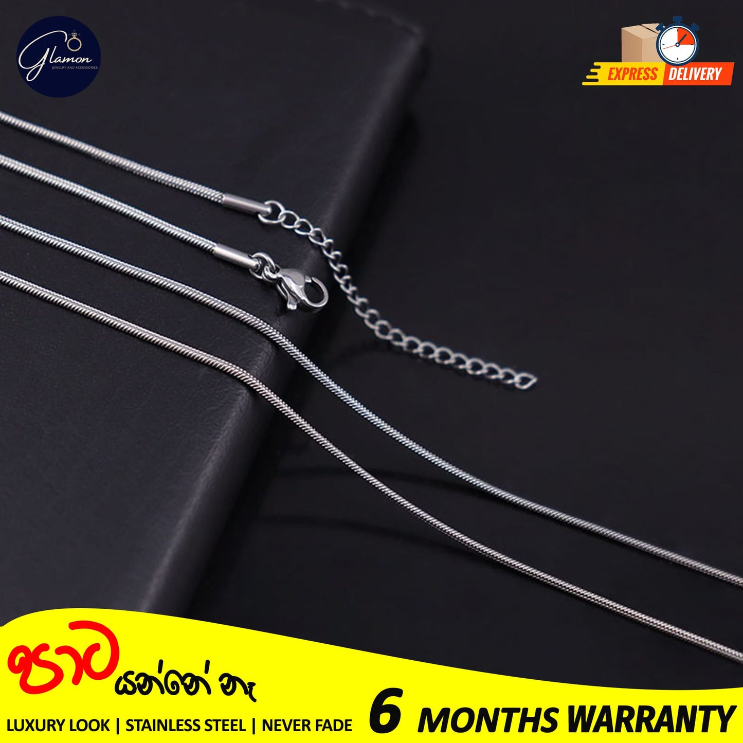 2mm Round Snake Chain Stainless Steel Gold- SIlver