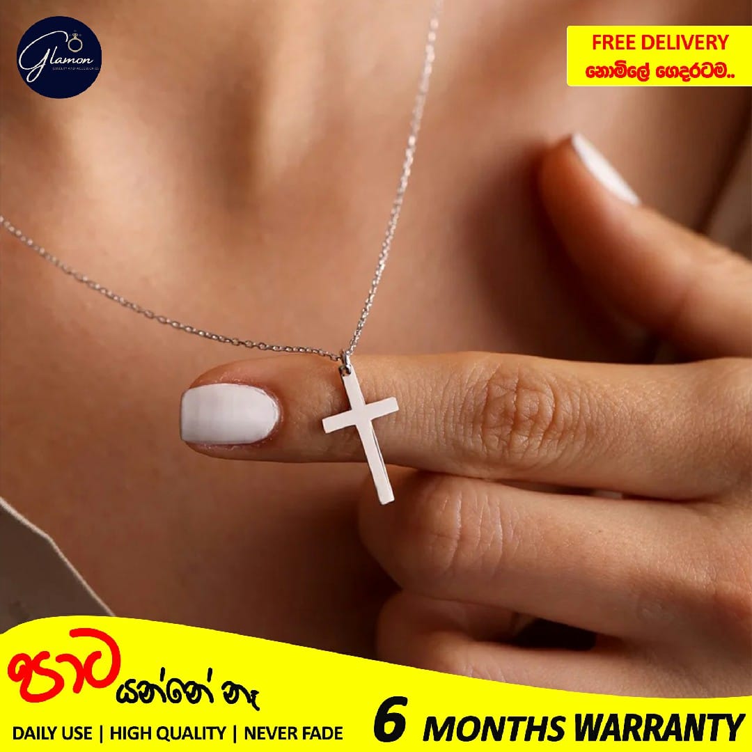 Glamon Stainless Steel Silver Gold Cross Pendant Necklace For Girls High Quality Simple Chain Women Fashion Jewelery Gift