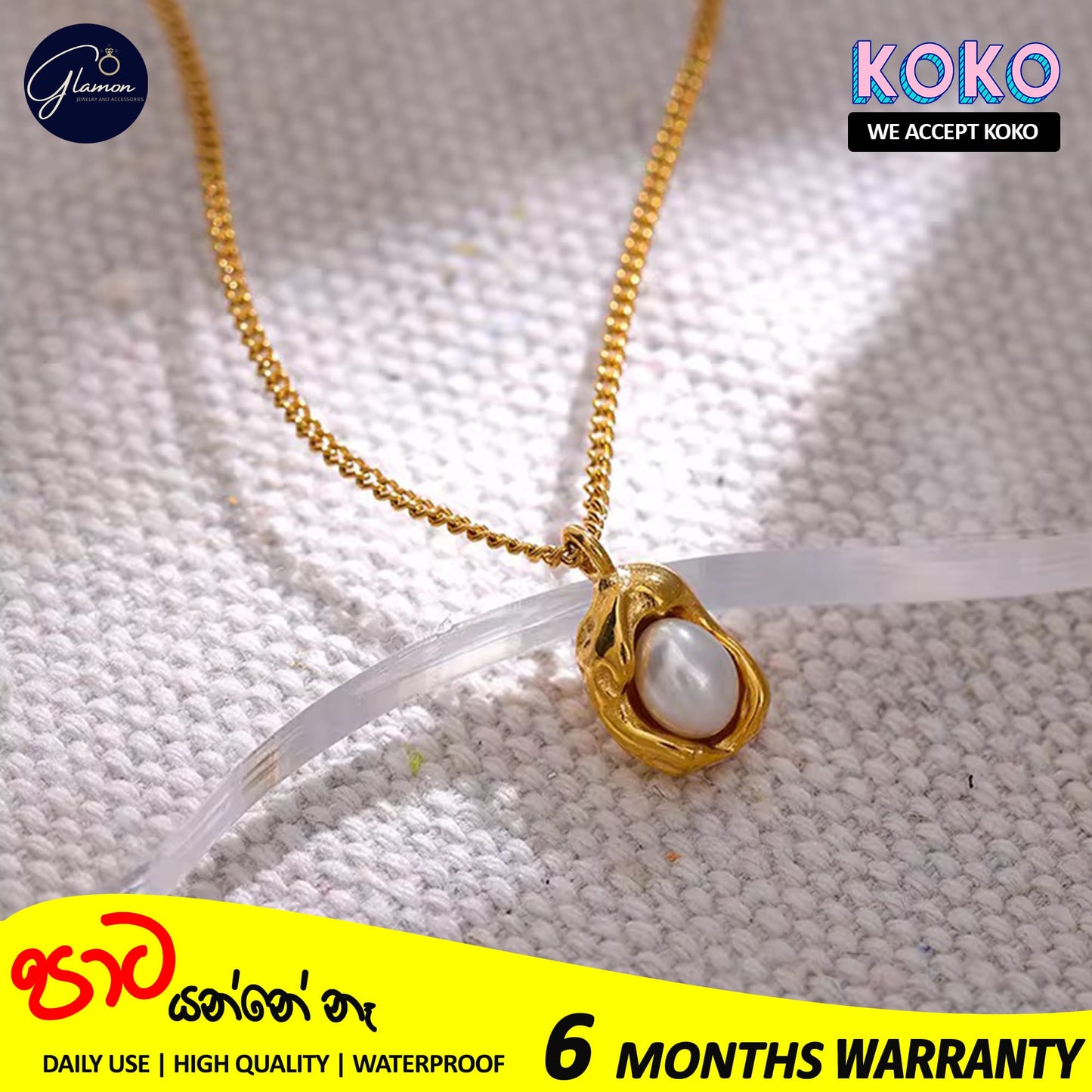 Glamon High-Grade Gold Stainless Steel Women's Pearl Peanut Pendant Necklace For Girls Gold Chain Nekles - Elegant Light Luxury Fashion Jewelry Accessories for Special Occasions, Anniversary Celebrations, Valentine's Day Gifts, and Everyday Wear