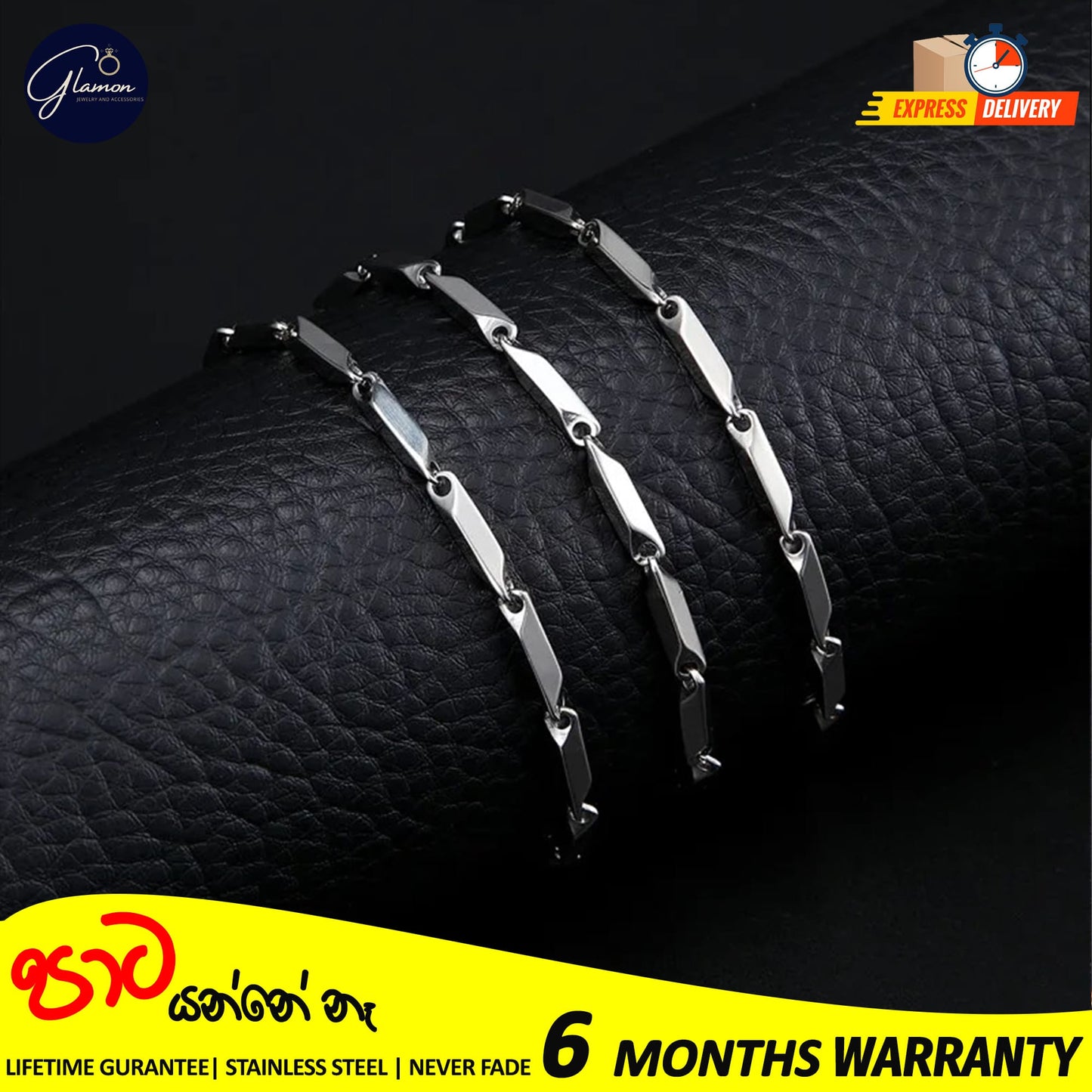 2mm Rhombus Chain Necklace For Men stainless steel Never Fade Waterproof Chain