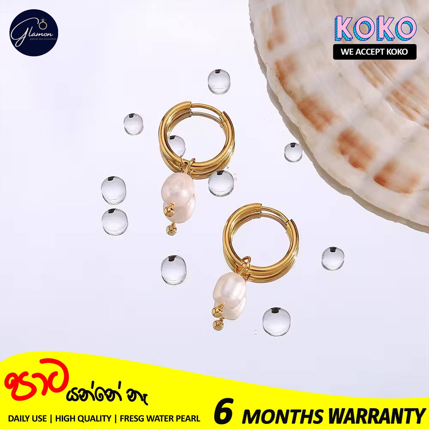 Fresh Water Earrings For Girls - High Quality Stainless Steel Waterproof Drop Earrings Gift For Girl