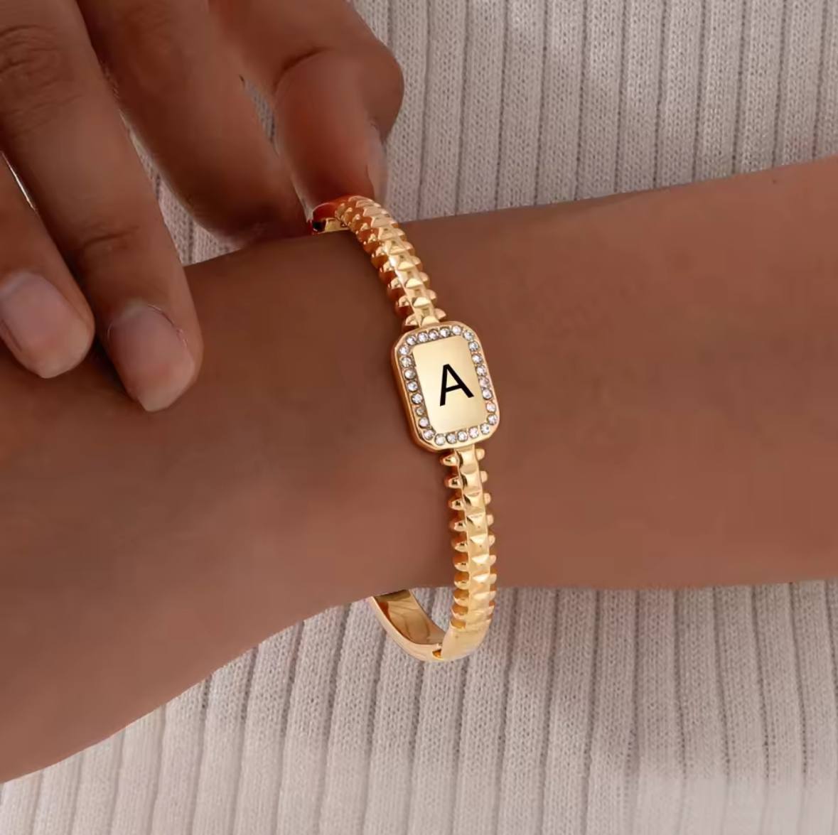 Glamon Signature Glow Bangle - High Quality Gold Coated Customized Name Engraving Bracelet Bangle Gift For Her