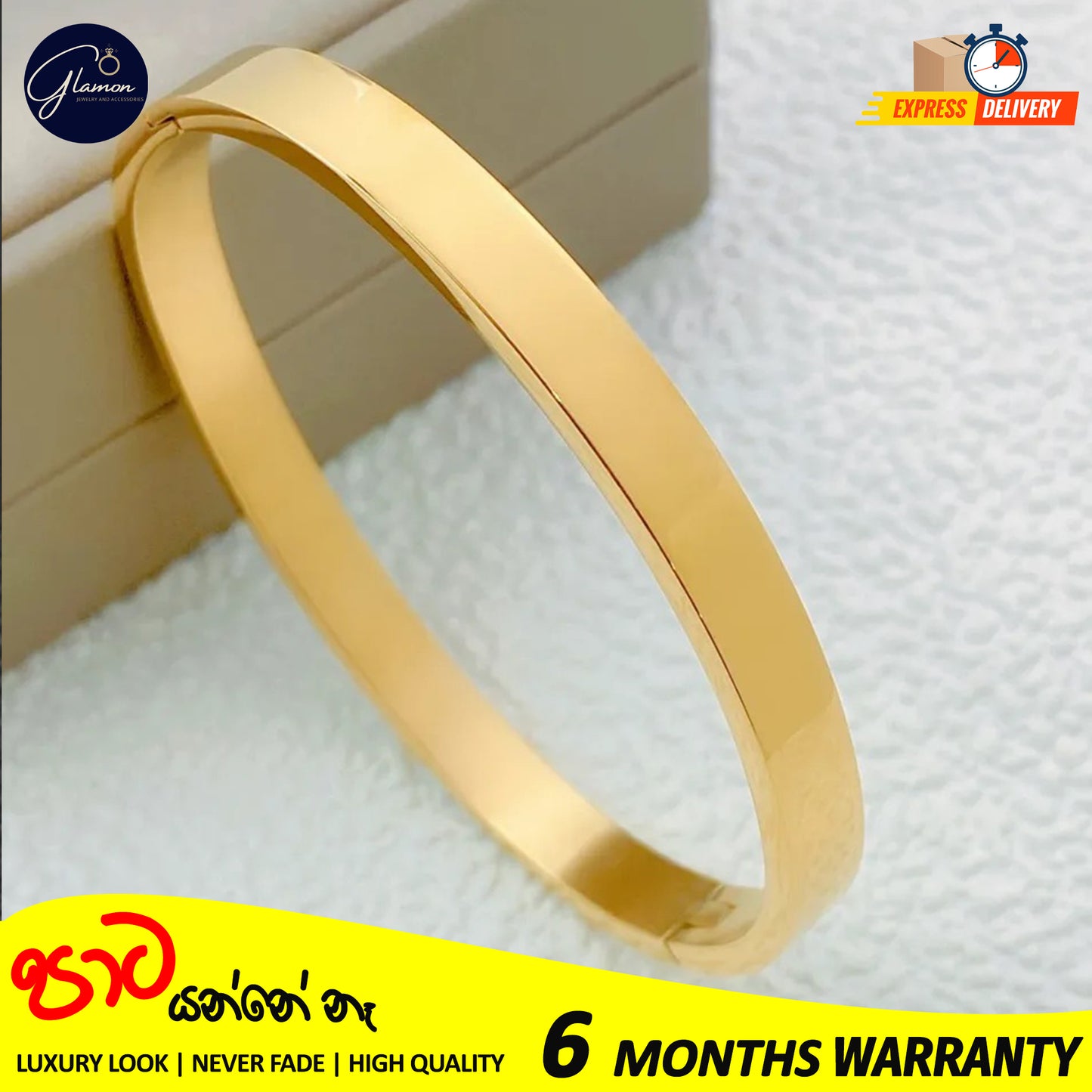 High Polished Plain Gold Bangle For Women Men Stainless Steel