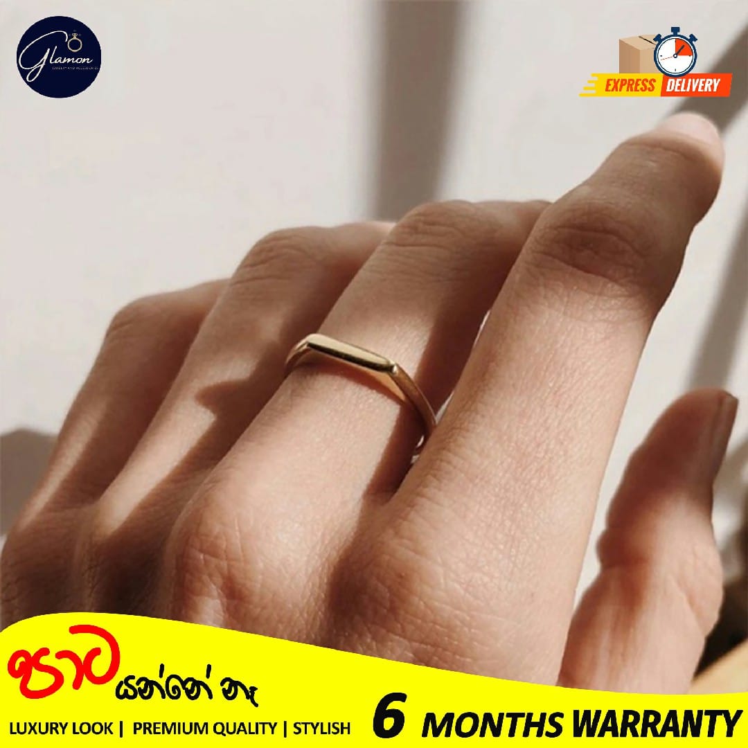 Glamon Premium Quality Simple and Classic Plain Polished Ring Horizontal Strip Stainless Steel Rings for Girls