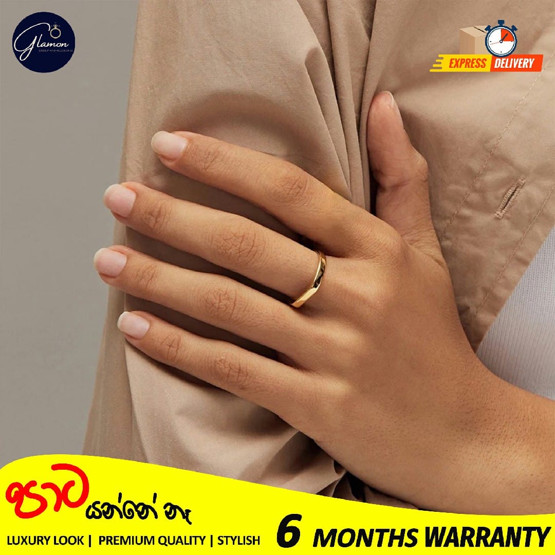 Glamon Premium Quality Simple and Classic Plain Polished Ring Horizontal Strip Stainless Steel Rings for Girls