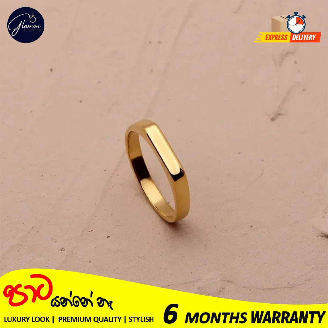 Glamon Premium Quality Simple and Classic Plain Polished Ring Horizontal Strip Stainless Steel Rings for Girls
