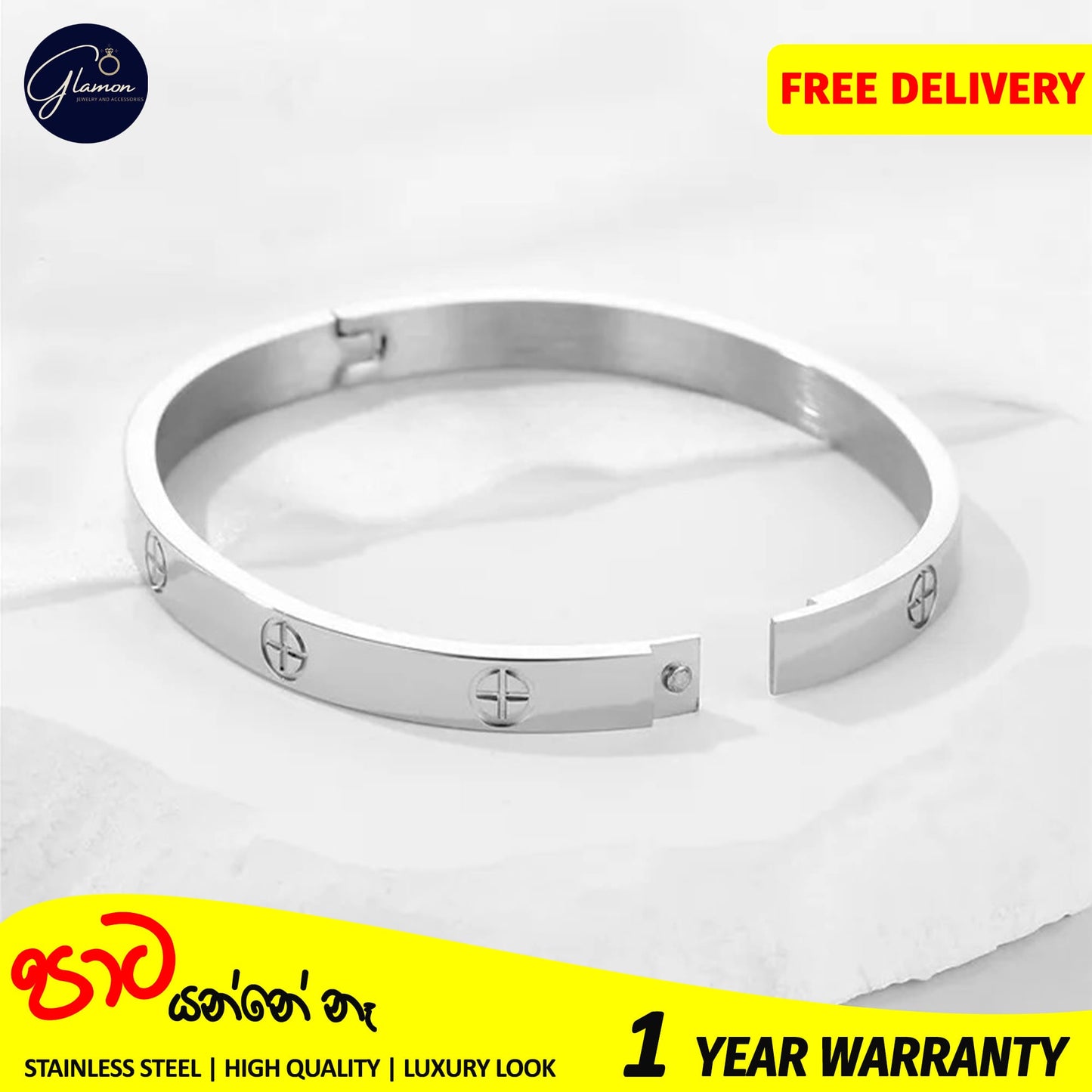 Glamon Cartier Bangle For Women Men Bracelets High Quality 316L Stainless Steel Silver Bracelet For Girls Luxury Jewellery
