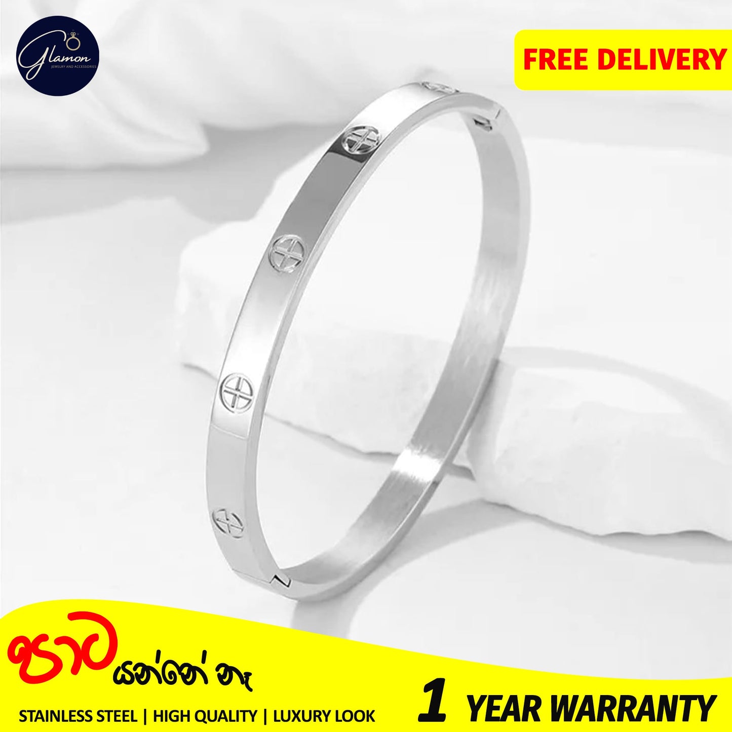 Glamon Cartier Bangle For Women Men Bracelets High Quality 316L Stainless Steel Silver Bracelet For Girls Luxury Jewellery