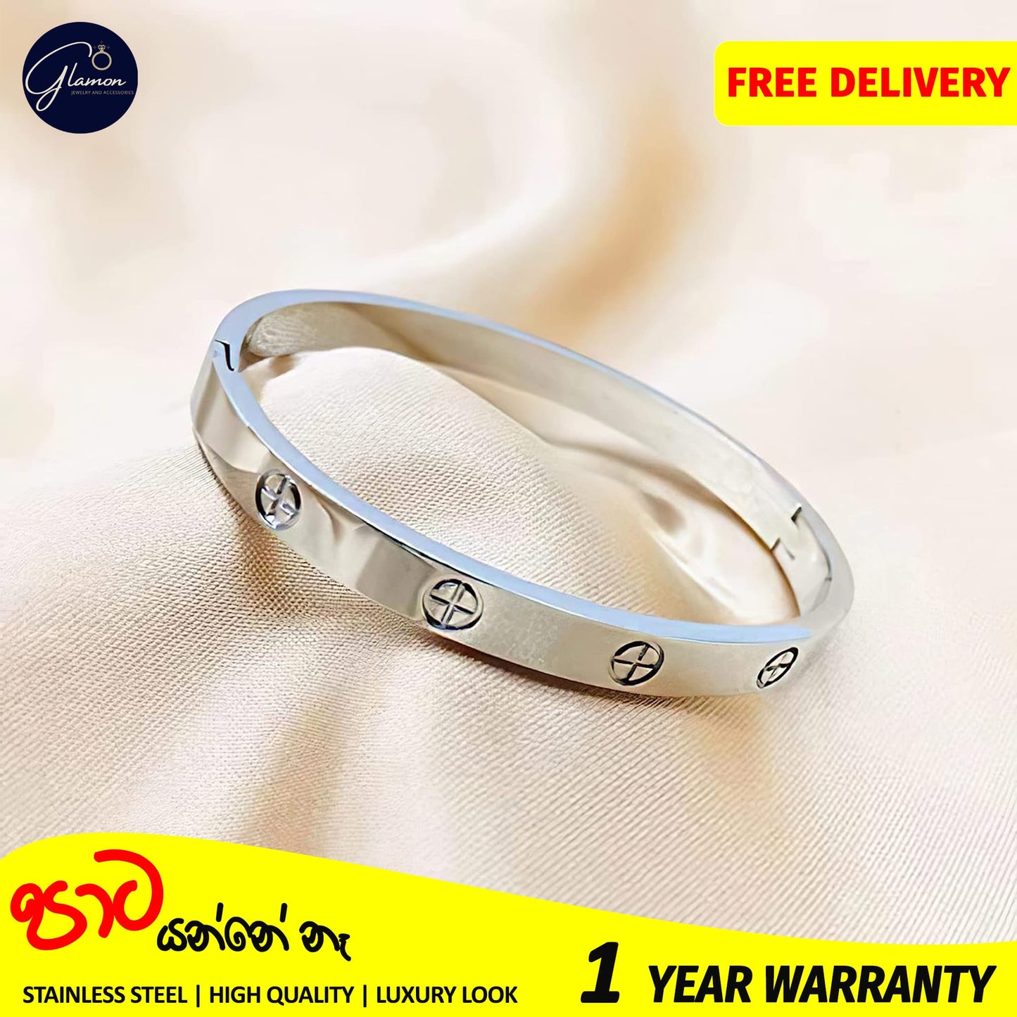 Glamon Cartier Bangle For Women Men Bracelets High Quality 316L Stainless Steel Silver Bracelet For Girls Luxury Jewellery