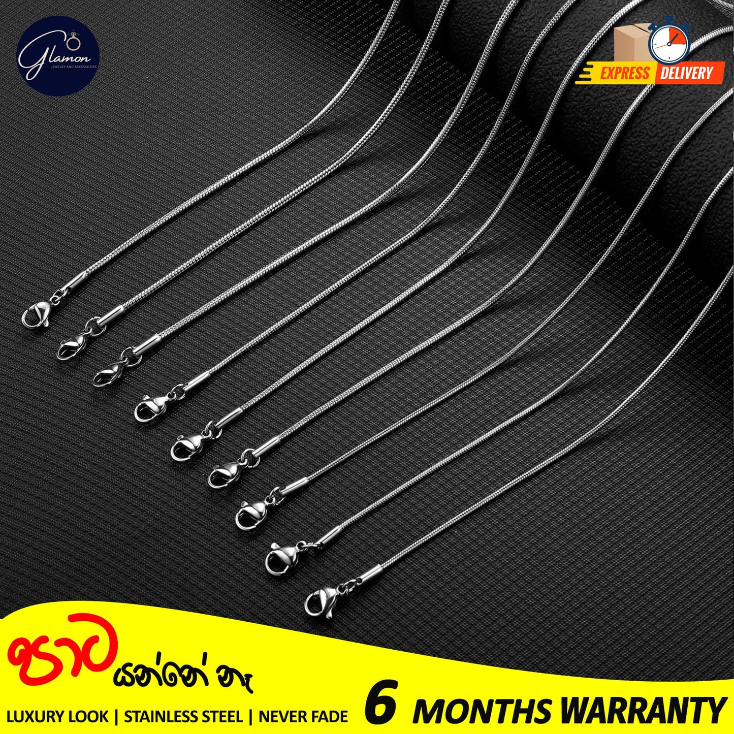 2mm Round Snake Chain Stainless Steel Gold- SIlver