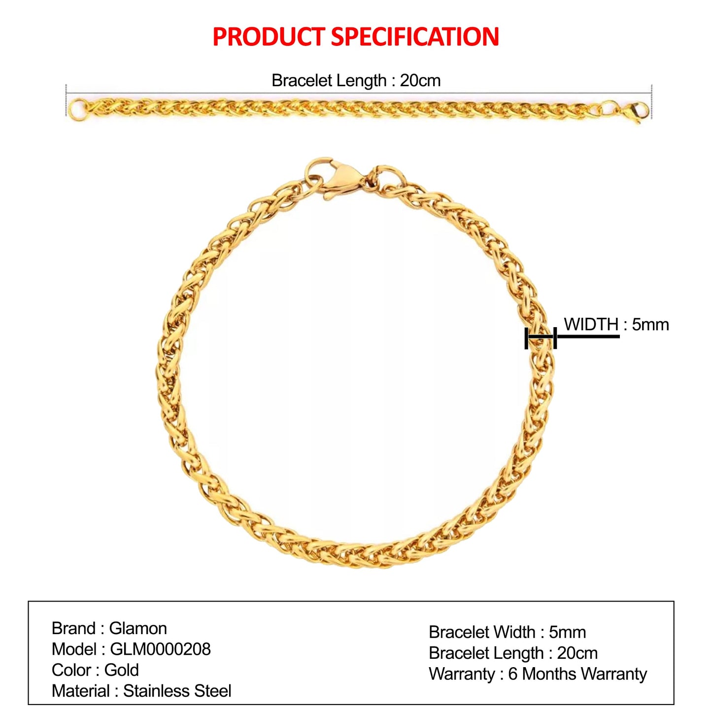 Wheat Chain Bracelet For Men Women High Quality Waterproof Jewellery