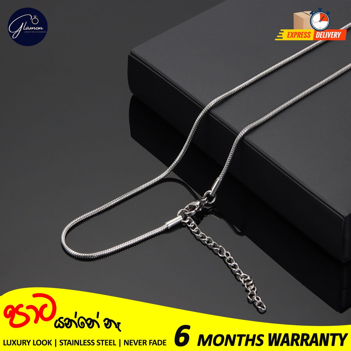 2mm Round Snake Chain Stainless Steel Gold- SIlver