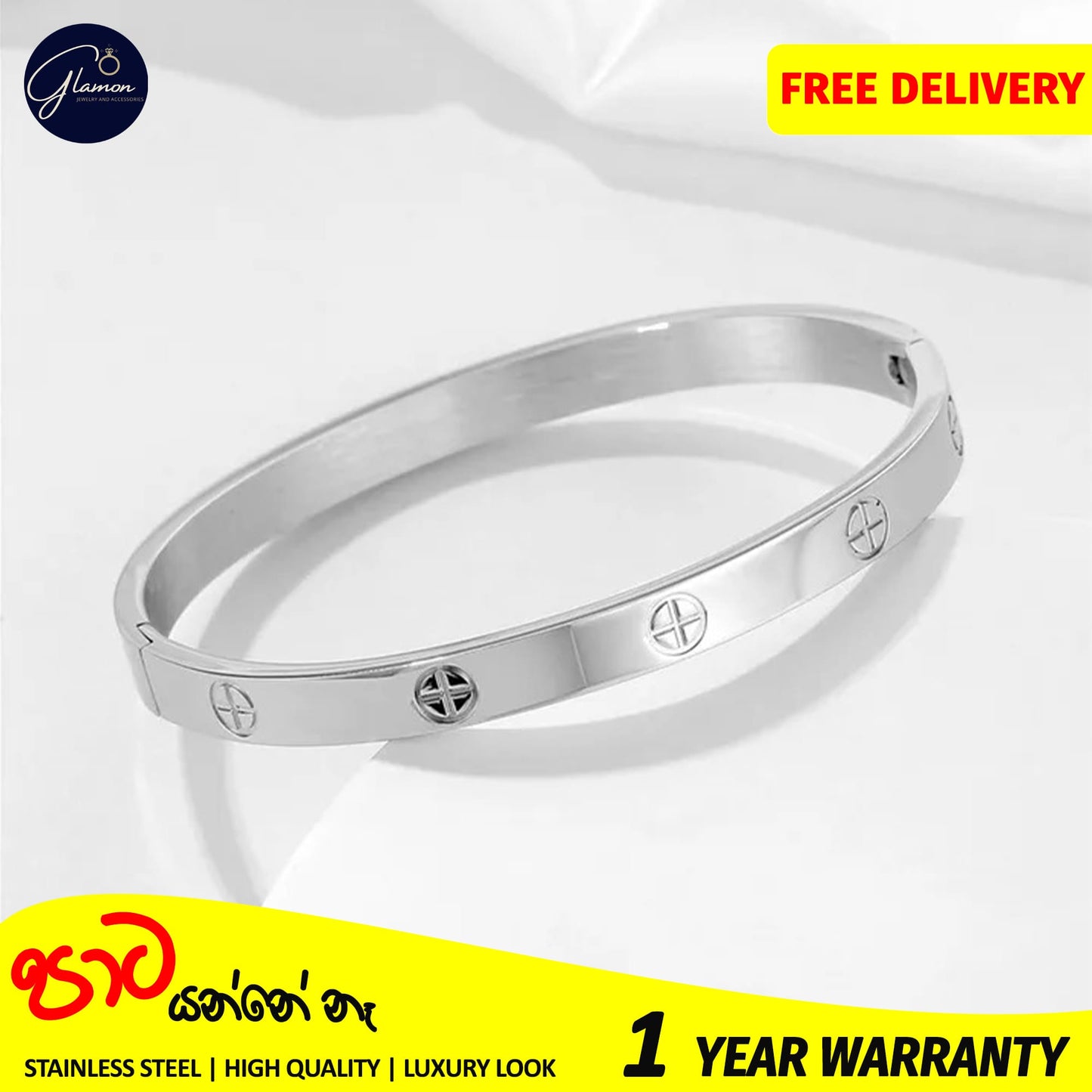 Glamon Cartier Bangle For Women Men Bracelets High Quality 316L Stainless Steel Silver Bracelet For Girls Luxury Jewellery