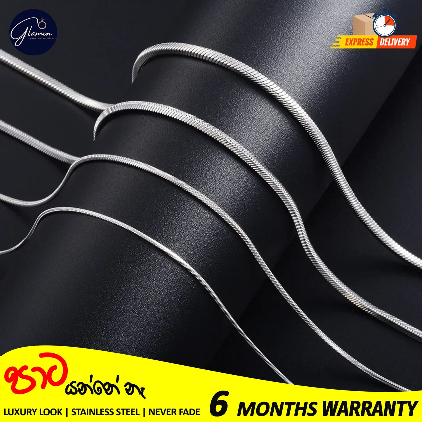 2mm Round Snake Chain Stainless Steel Gold- SIlver