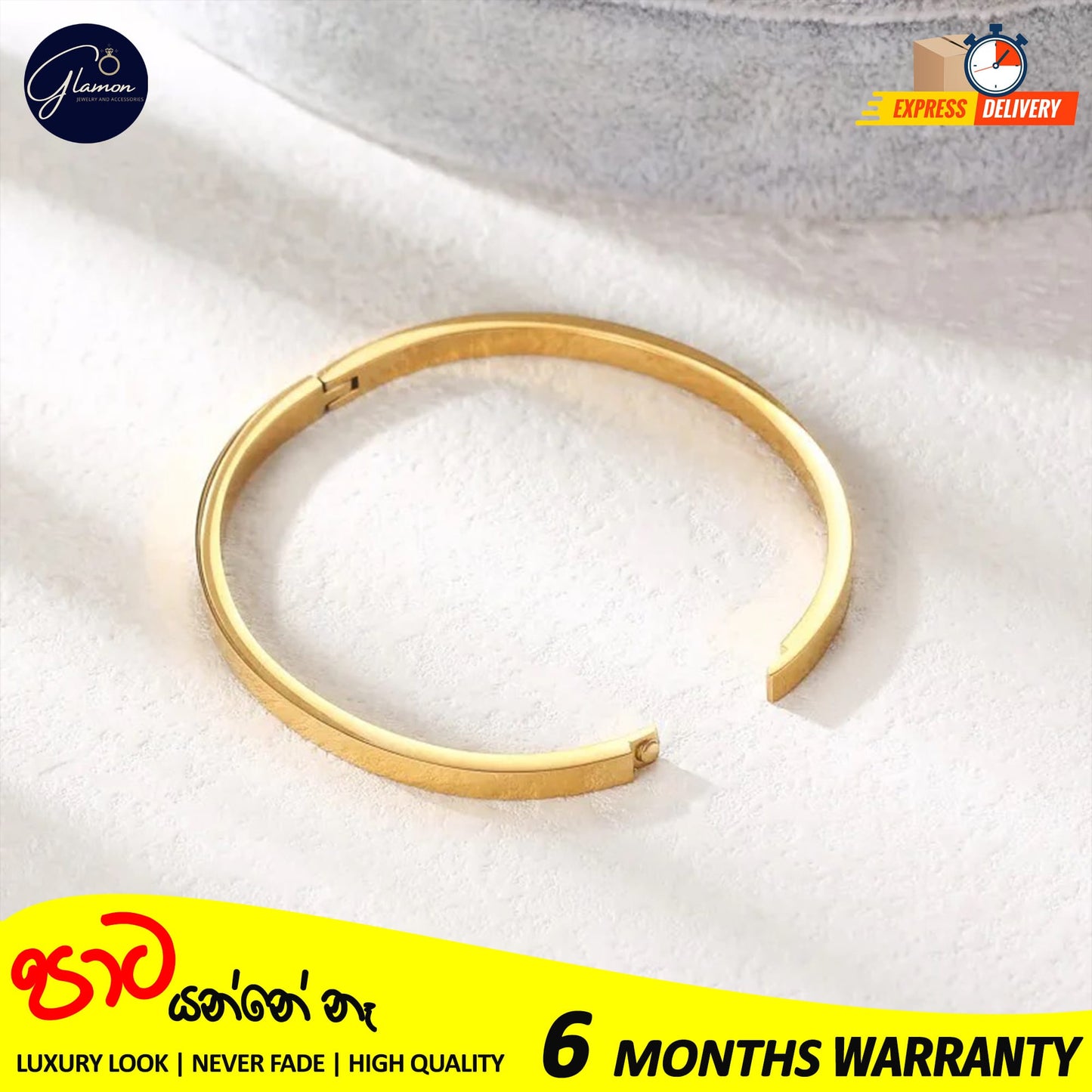 High Polished Plain Gold Bangle For Women Men Stainless Steel