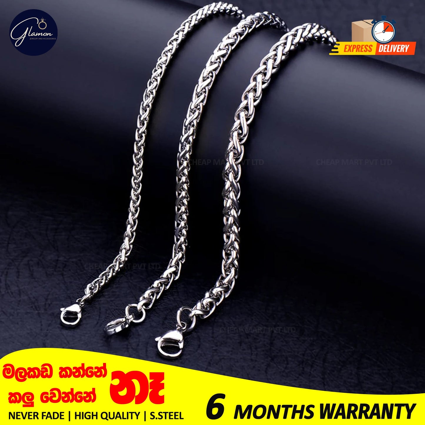 Glamon High Quality Stainless Steel 925 Silver Color Wheat Link Chain Bracelet For Men Never Fade Solid Mens Bracelet Fashion jewellery Breslet For Men