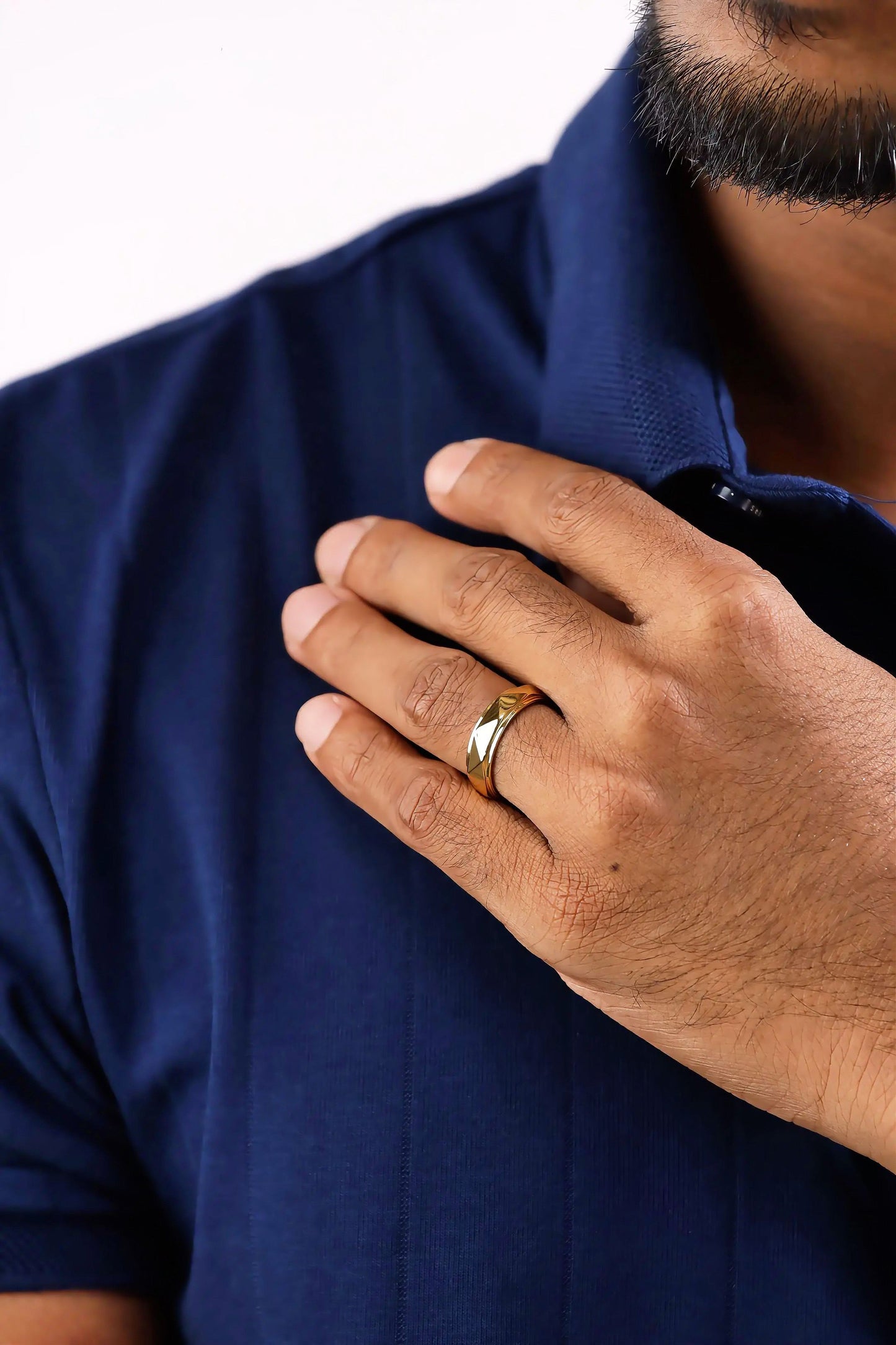 Glamon Prism Ring – Luxury Gold Coated Ring for Men Premium 316L Stainless Steel Waterproof
