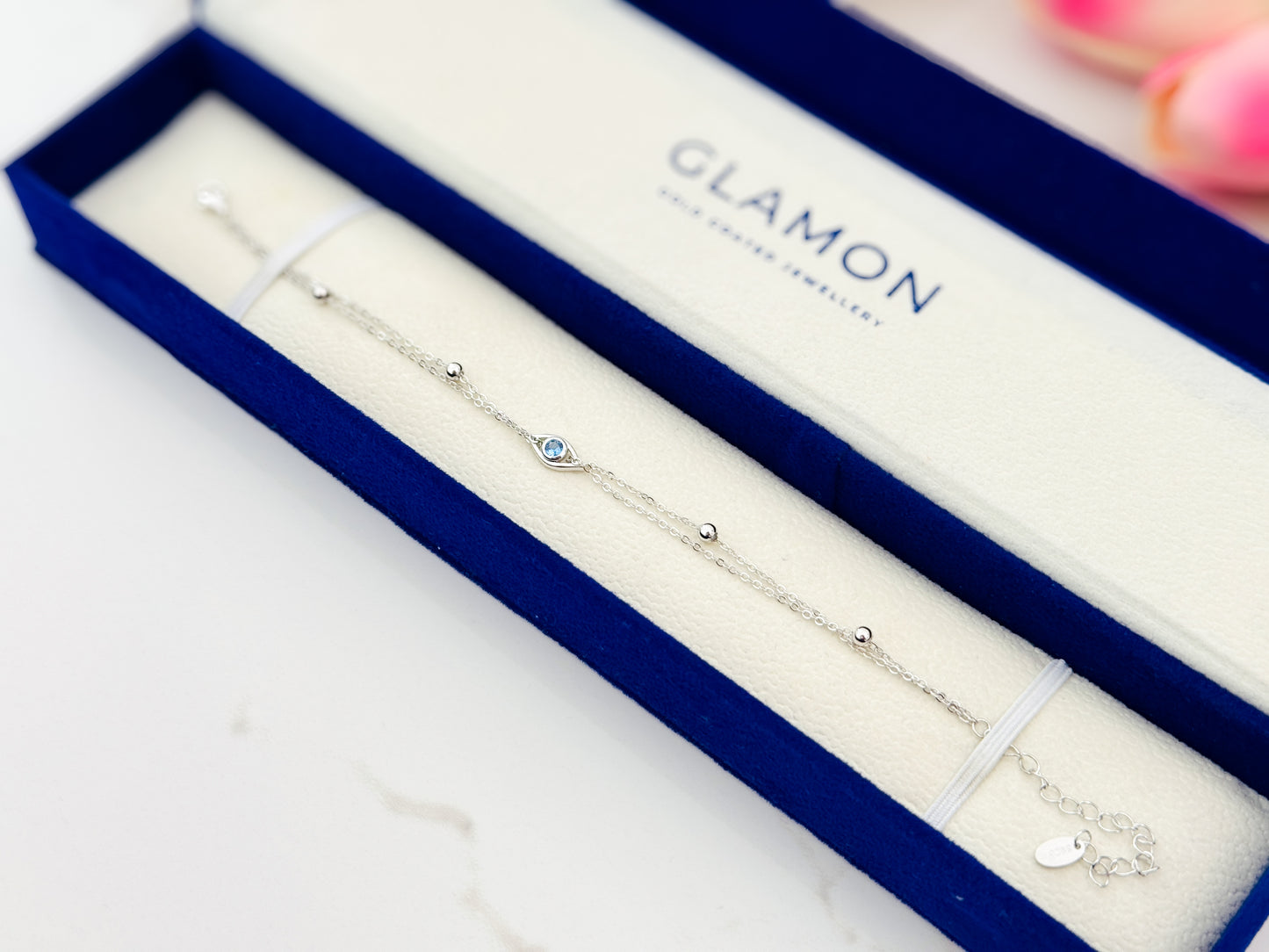 S925 Pure Silver Evil Eye Bracelet for Women | Rhodium Coated | Luxury Gift for Her