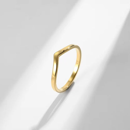 Glamon V-Shape Ring for Women | Gold-Coated Premium Stainless Steel Waterproof Ring