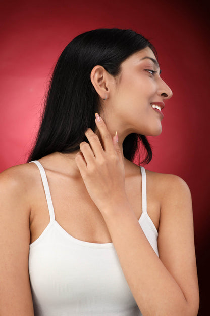 Glamon Silver Glow Huggies – Silver Zircon Huggie Earrings for Women Sri Lanka