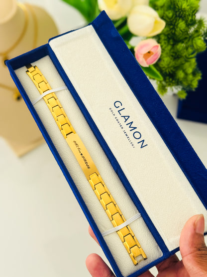 Glamon Alpha Band-Gold Edition-Customized Name Bracelet Gift For Men