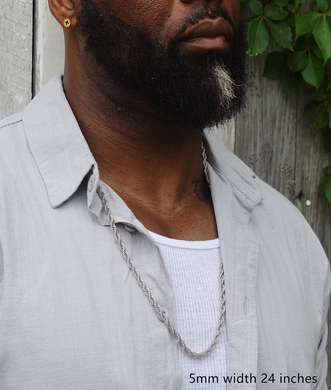 3mm-5mm Rope Chain Necklace Stainless Steel Never Fade Waterproof Men Women Necklaces