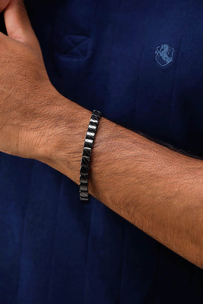 Glamon Shadow Link Ceramic Bracelet – Luxury Black Men’s Bracelet, Minimal Modern Jewelry Gift for Him