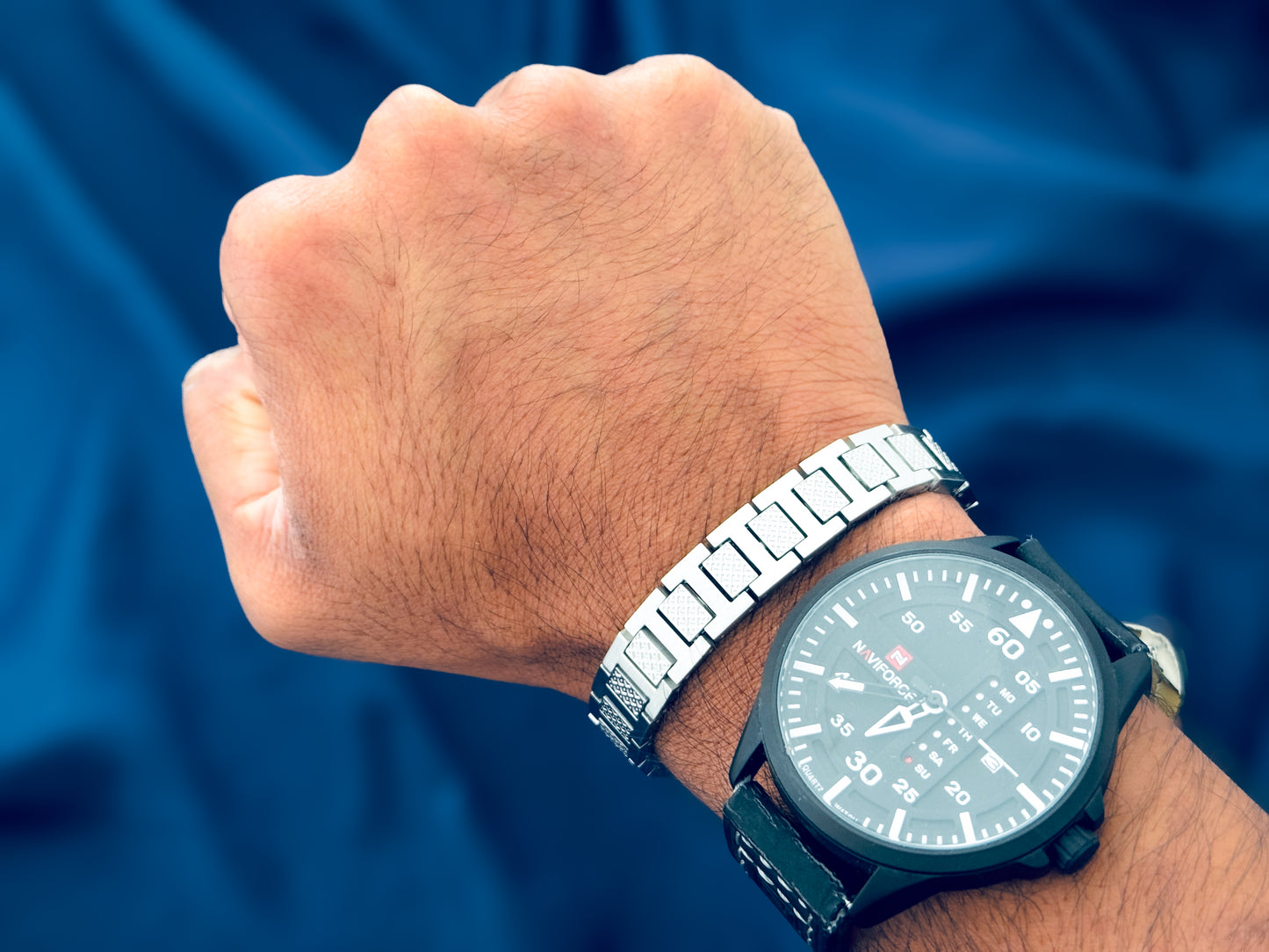 Glamon Monarch Link Bracelet – Luxury Silver Stainless Steel Bracelet for Men | Waterproof Premium Gift with 6-Month Warranty | Sri Lanka Exclusive