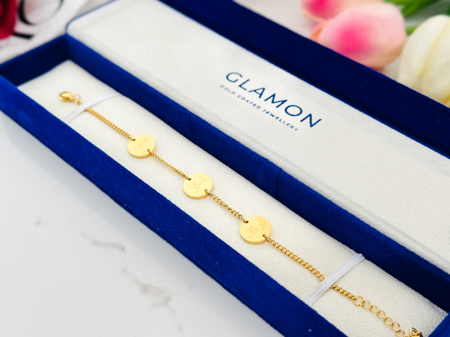 Arabic Calligraphy Bracelet – Gold Coin Pendant Adjustable Bracelet For Women
